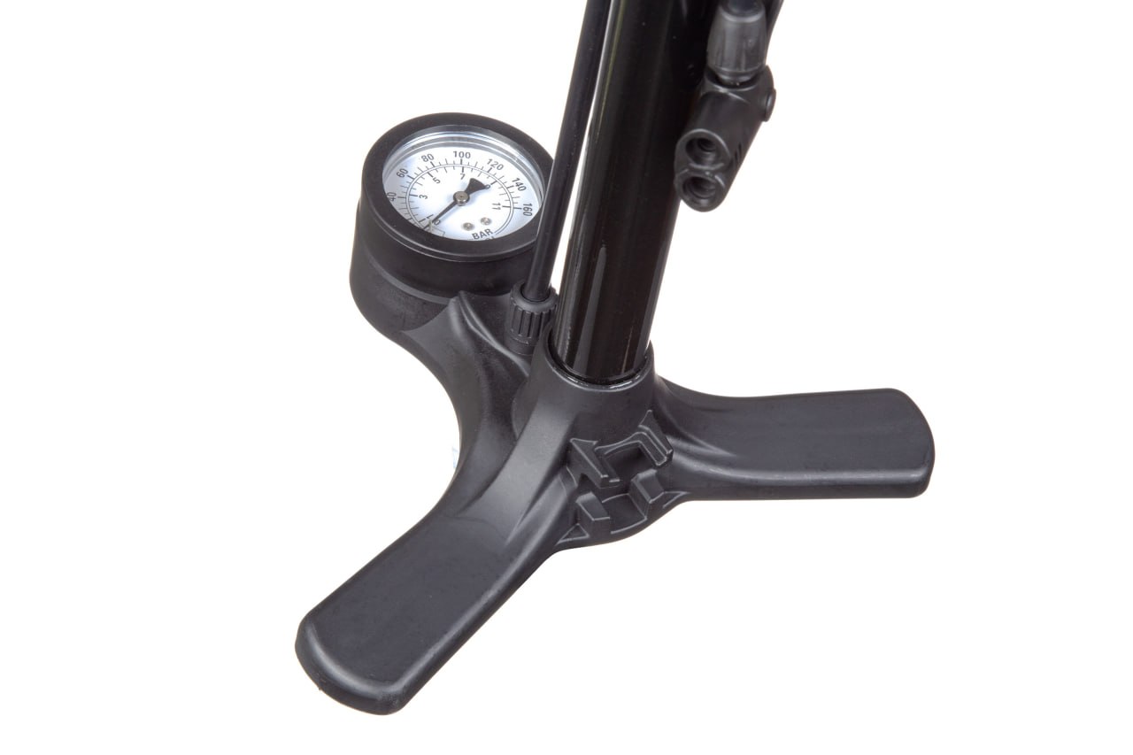 Насос напольный ONRIDE Flow 10 стальной, с манометром, макс. давление 120 PSI головка под FV/AV 3