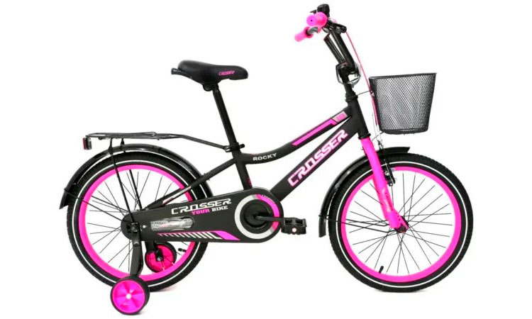 Фотография Велосипед Crosser Rocky 16" 2021 Черно-розовый