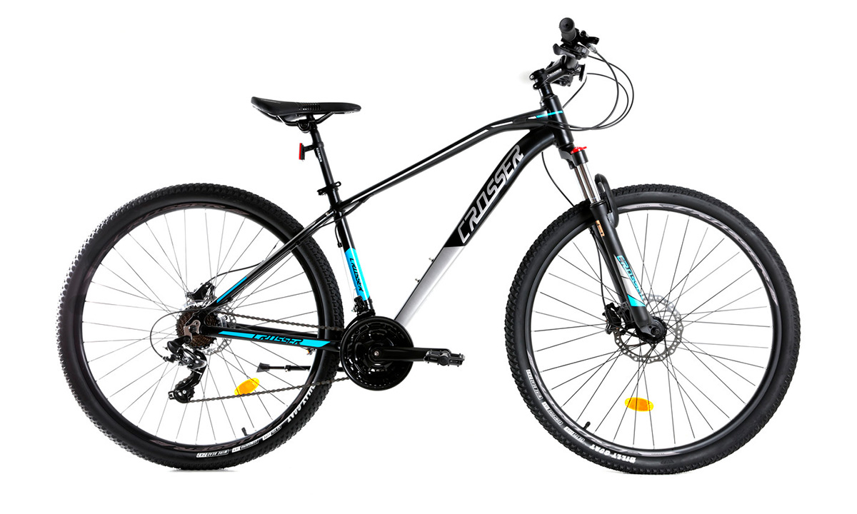 Фотография Велосипед Crosser Jazzz 1 29" 2021, размер XL рама 21 Черно-голубой