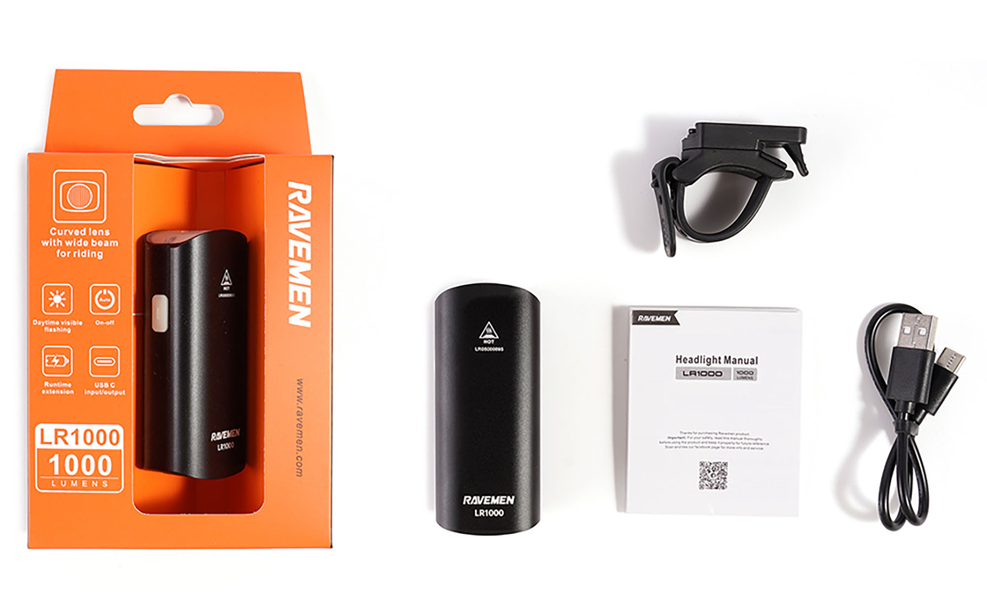 Велосипедна фара Ravemen LR1000 (1000 lm, 3300 mAh) 2