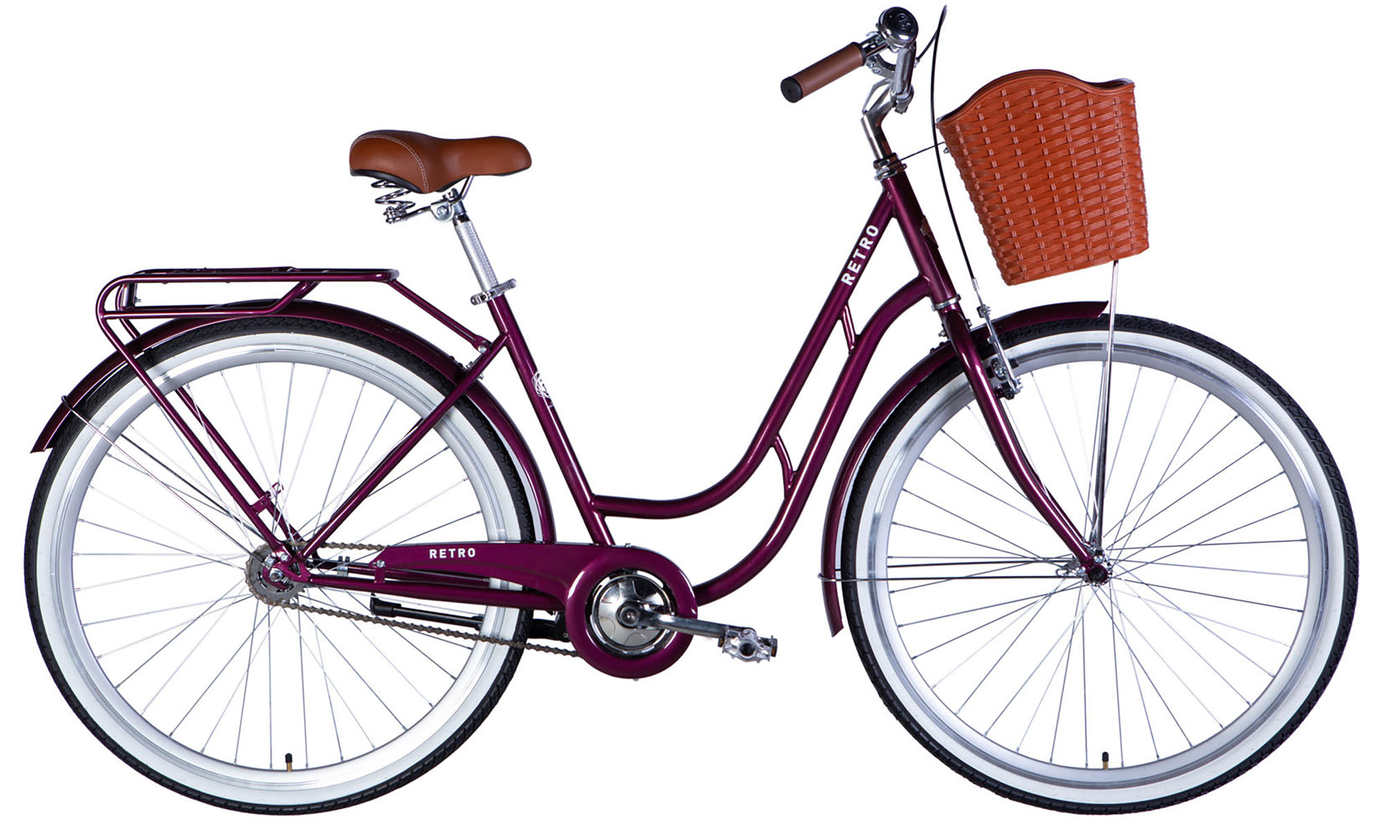 Велосипед Dorozhnik RETRO Velosteel 28", размер L, рама-19", год 2026, малиновый 