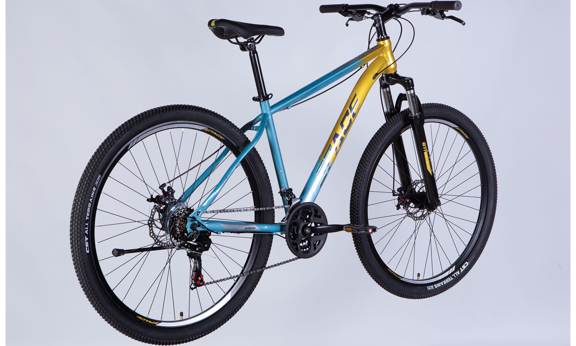 Велосипед SPACE MARS DD FR, 29", ST, рама-18", 2025, золотисто-голубой 2