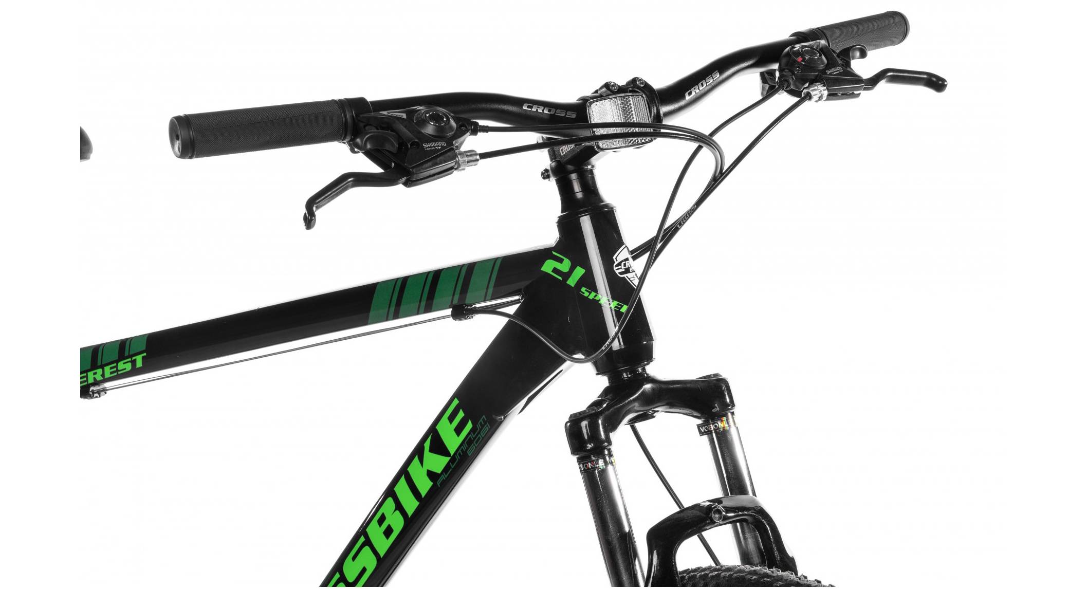 Фотография Велосипед CrossBike Everest 27,5", размер М рама 17 (2022), Черно-зеленый 4