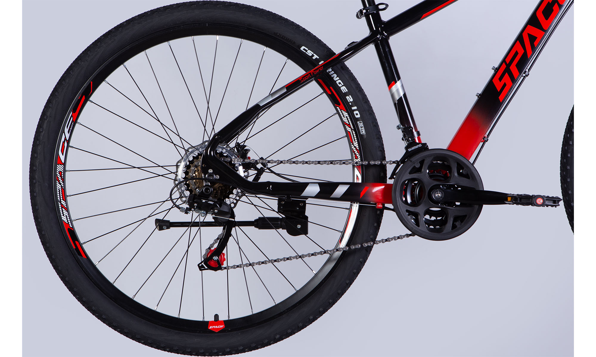 Велосипед SPACE MERCURY DD FR 29", размер S, рама 16", 2025, черно-красный 5