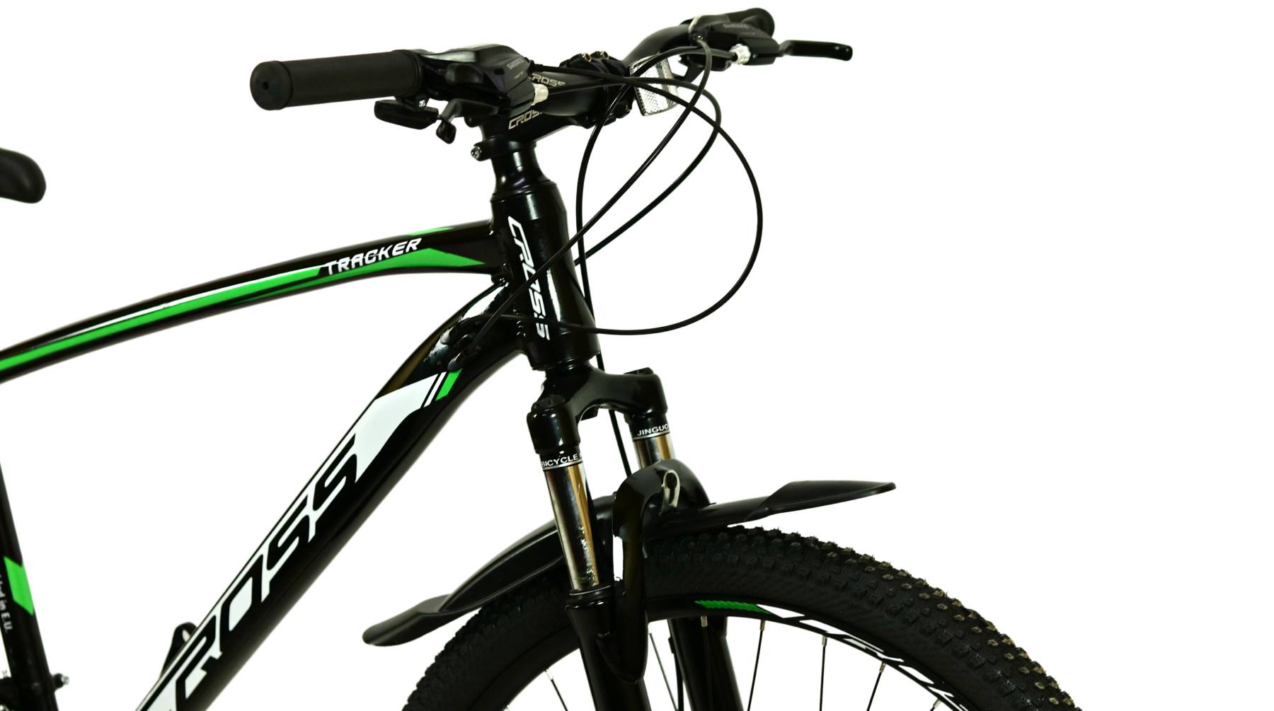 Велосипед CROSS Tracker 29", розмір M рама 18" (2023), Чорний-Зелений 4
