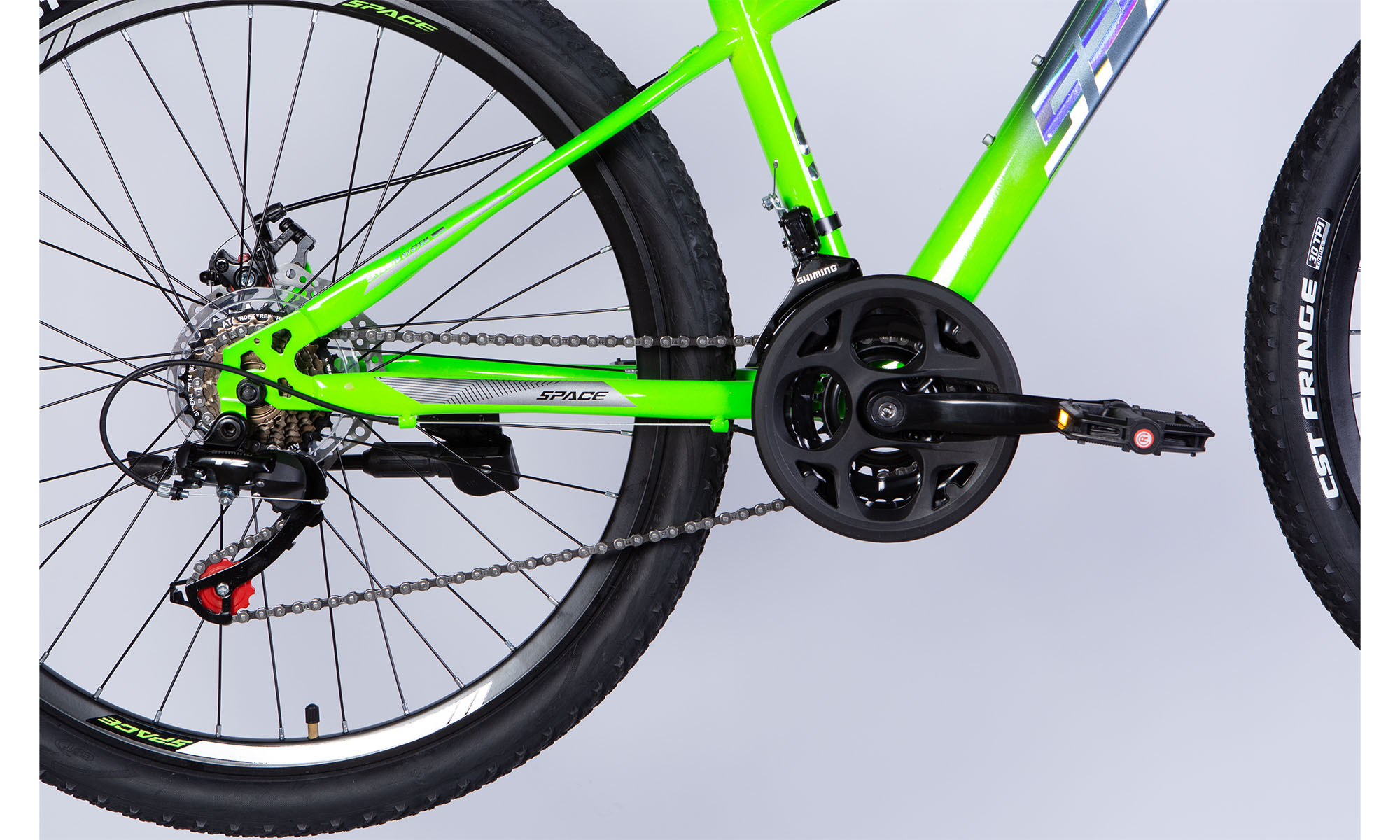 Велосипед SPACE MARS DD FR 26", размер XS, рама-13", рік 2026, зелено-сріблястий 5