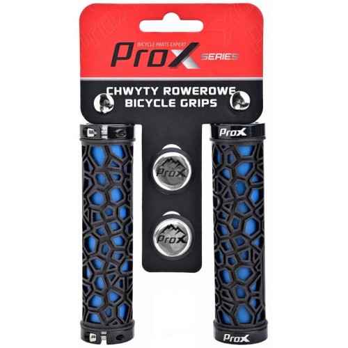 Грипсы ProX GP-53 130мм с замком, Черно-синий 2 Грипсы ProX GP-53 130мм с замком, Черно-синий 2