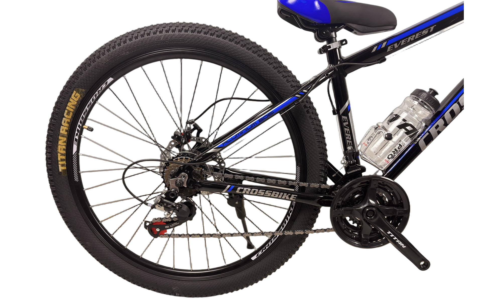 Велосипед CrossBike Everest 27.5", размер S, рама 15", год 2024, Чёрный-Синий 3