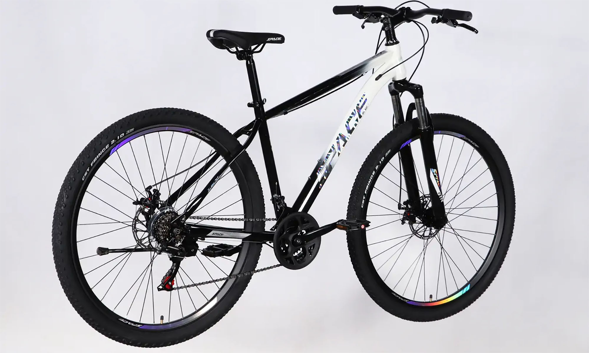 Велосипед SPACE MARS DD FR 27.5", розмір M, рама-17", рік 2026, чорний з білим 4