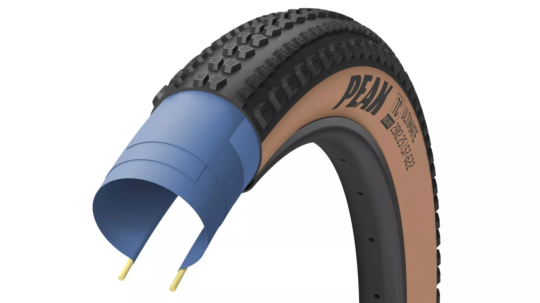 Фотографія Покришка GoodYear PEAK Ultimate Tubeless Complete 700x40 (40-622), Чорно-коричнева