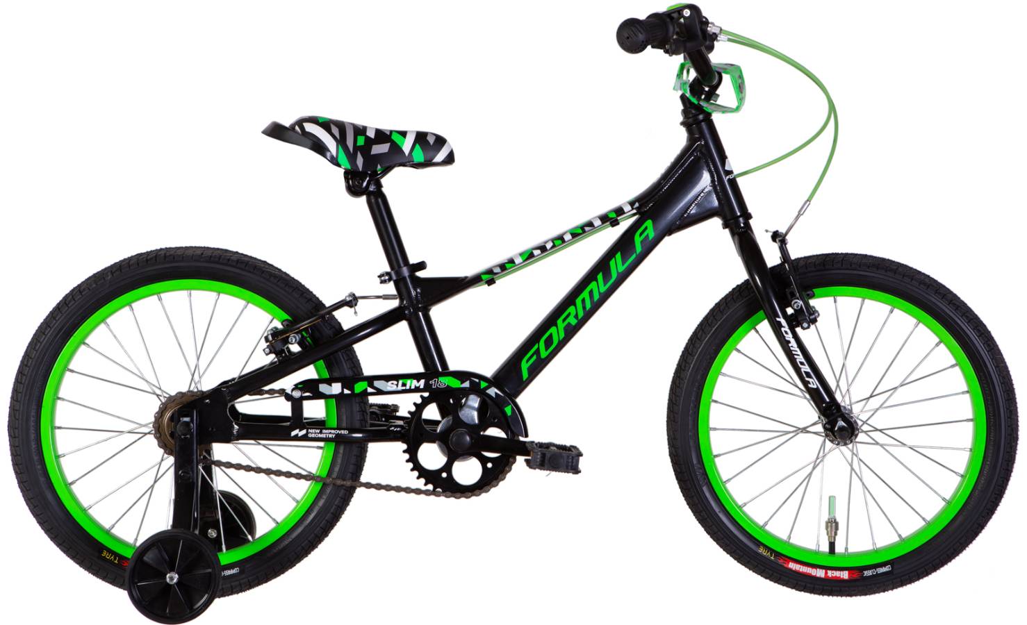 Фотографія Велосипед Formula SLIM 18" рама 9" 2024 Черно-зеленый