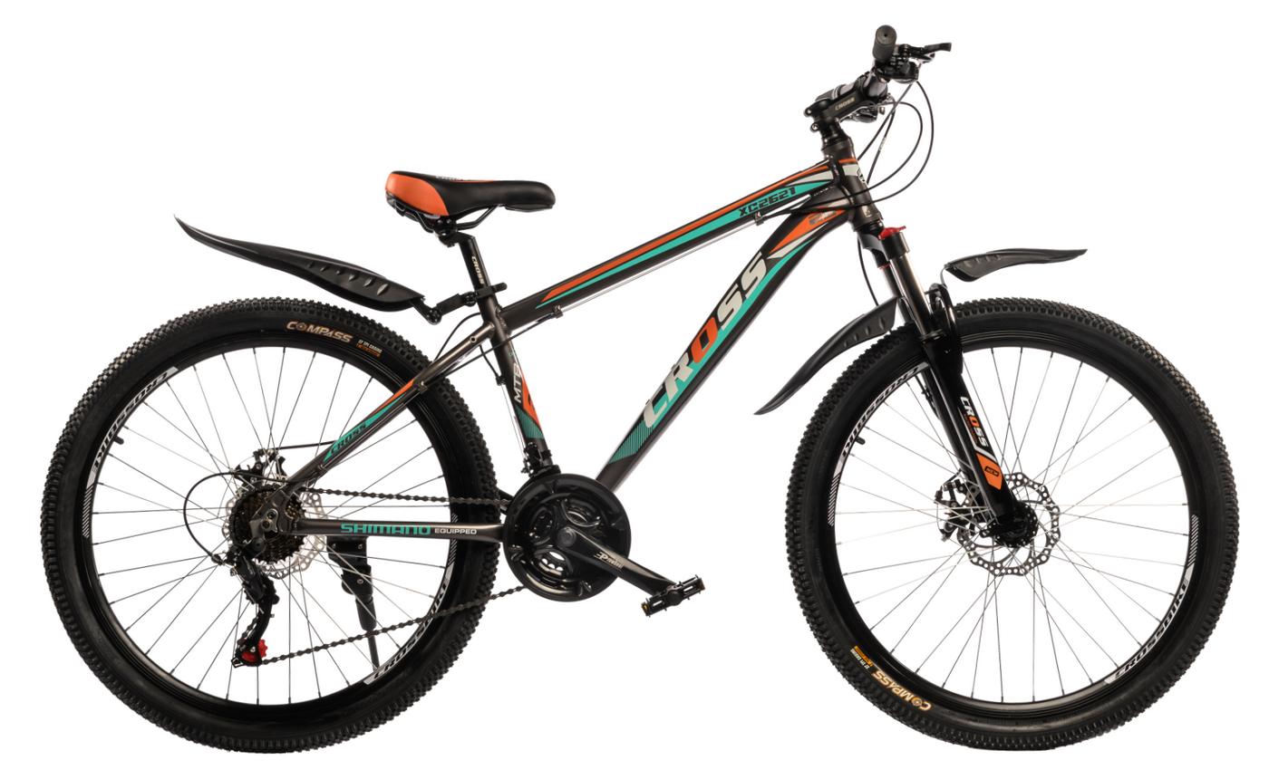 Фотографія Велосипед Cross XC2621 26" розмір S рама 15 2022 Сіро-жовтогарячий