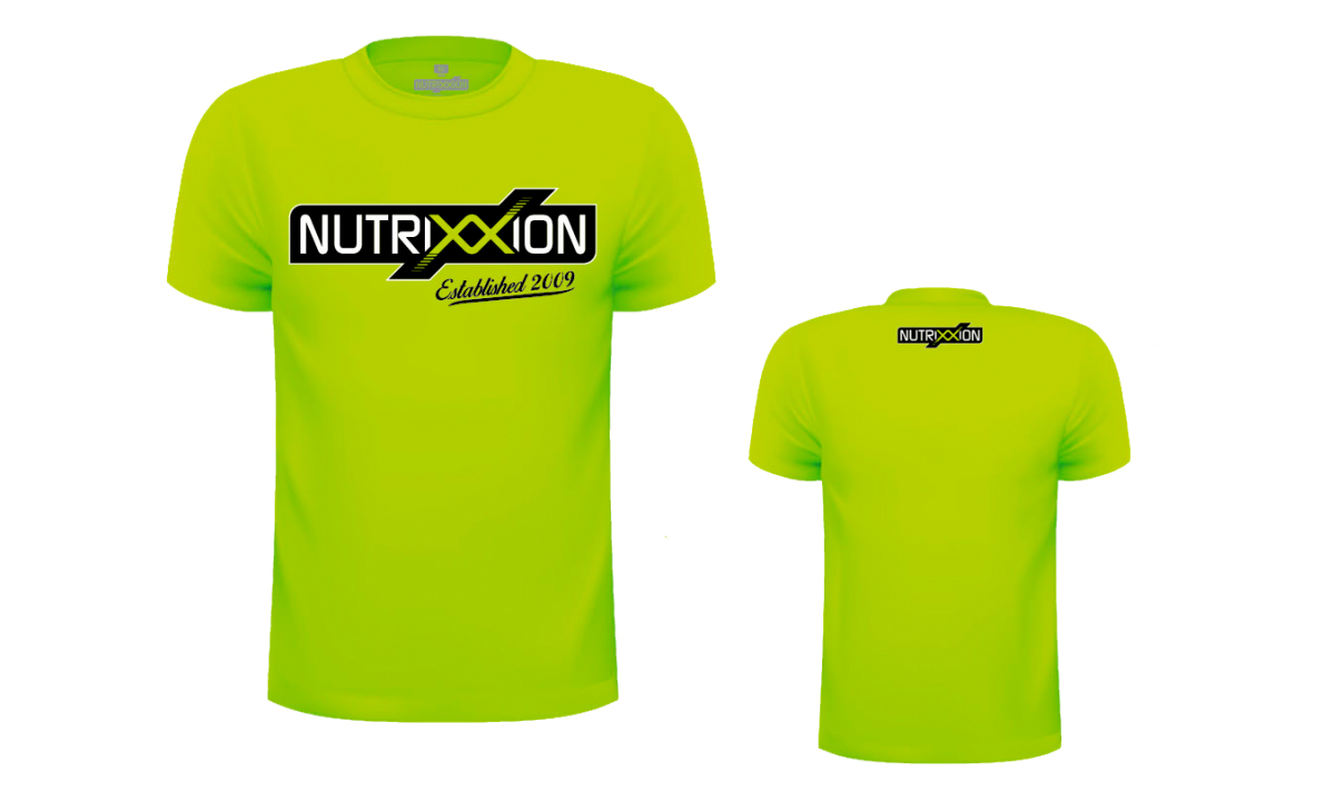 Фотография Футболка Nutrixxion спортивная многофункциональная, салатовый с логотипом, размер L  