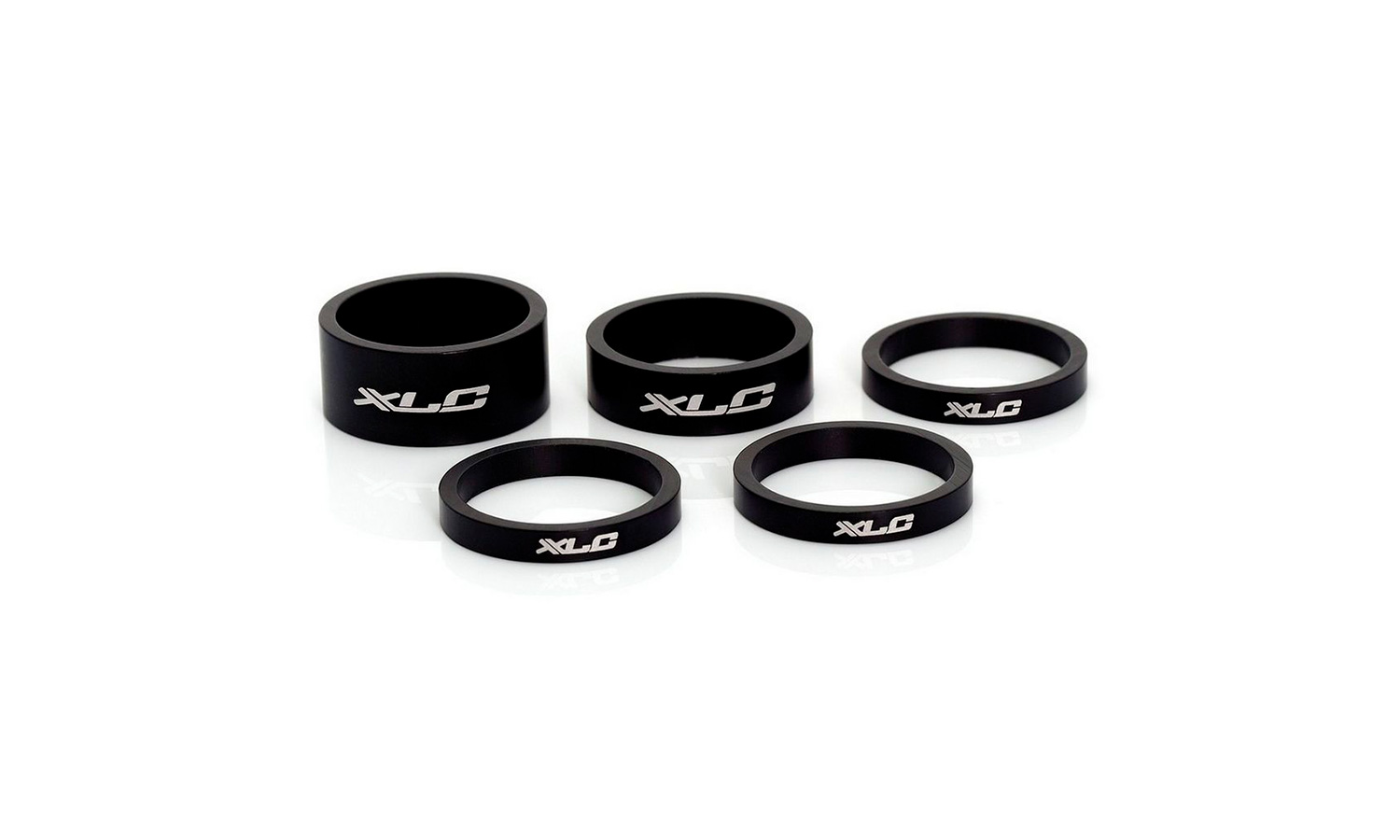 Фотография Проставочные кольца, XLC AS-A02, 1" (3x5, 1x10, 1x15), 5 шт. Черный