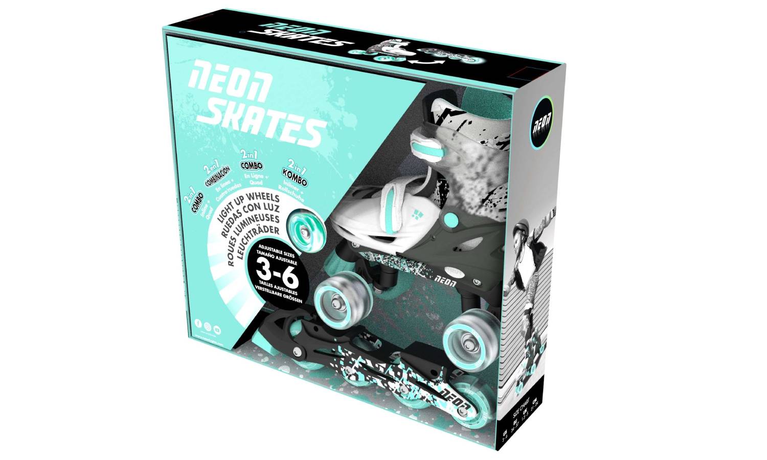 Роликовые коньки Neon Combo, размер 30-33, серый 7 Роликовые коньки Neon Combo, размер 30-33, серый 7