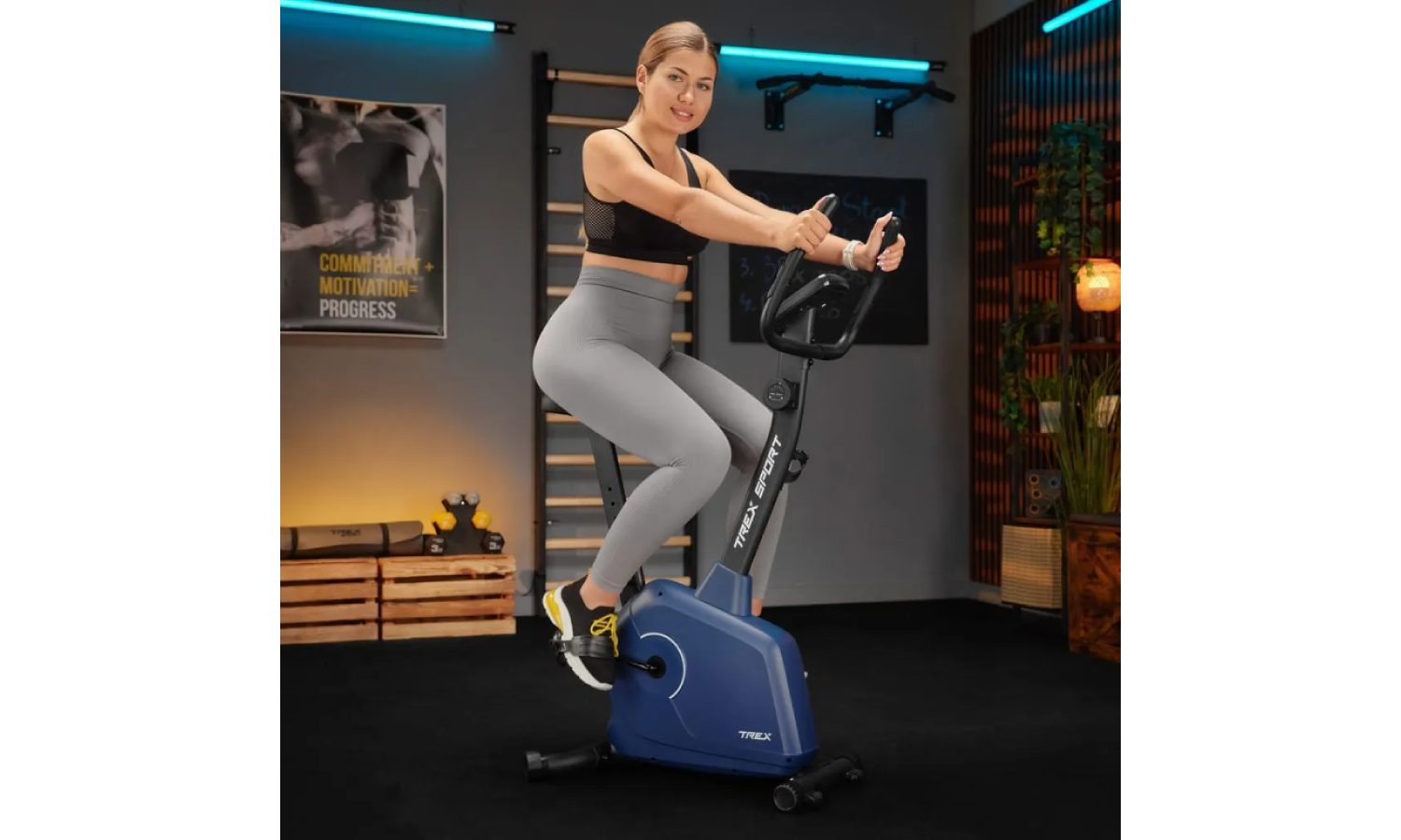 Велотренажер Trex Sport TX-380MB Rigon магнитный темно-синий 5