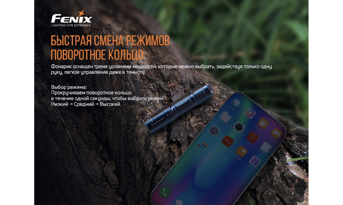 Фонарь ручной Fenix E01 V2.0 синий 4