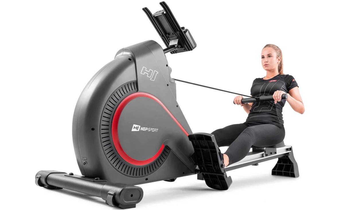 Гребной тренажер Hop-Sport HS-095R Spike черно-красный 7