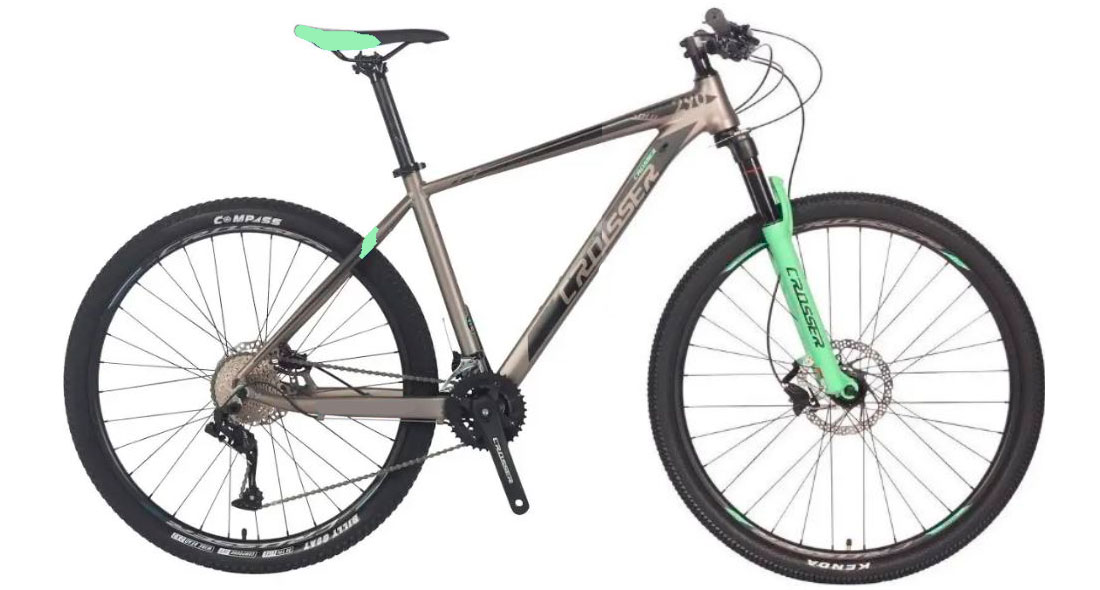 Фотографія Велосипед Crosser Solo 2x9 Altus 29" размер L рама 19 2023 Серо-зеленый