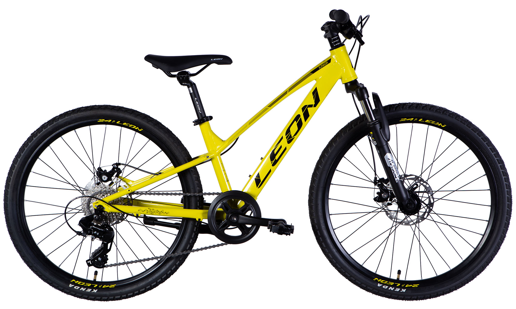 Фотографія Велосипед Leon JUNIOR DD CS 24", размер XXS, рама 12", 2025, желтый с черным 