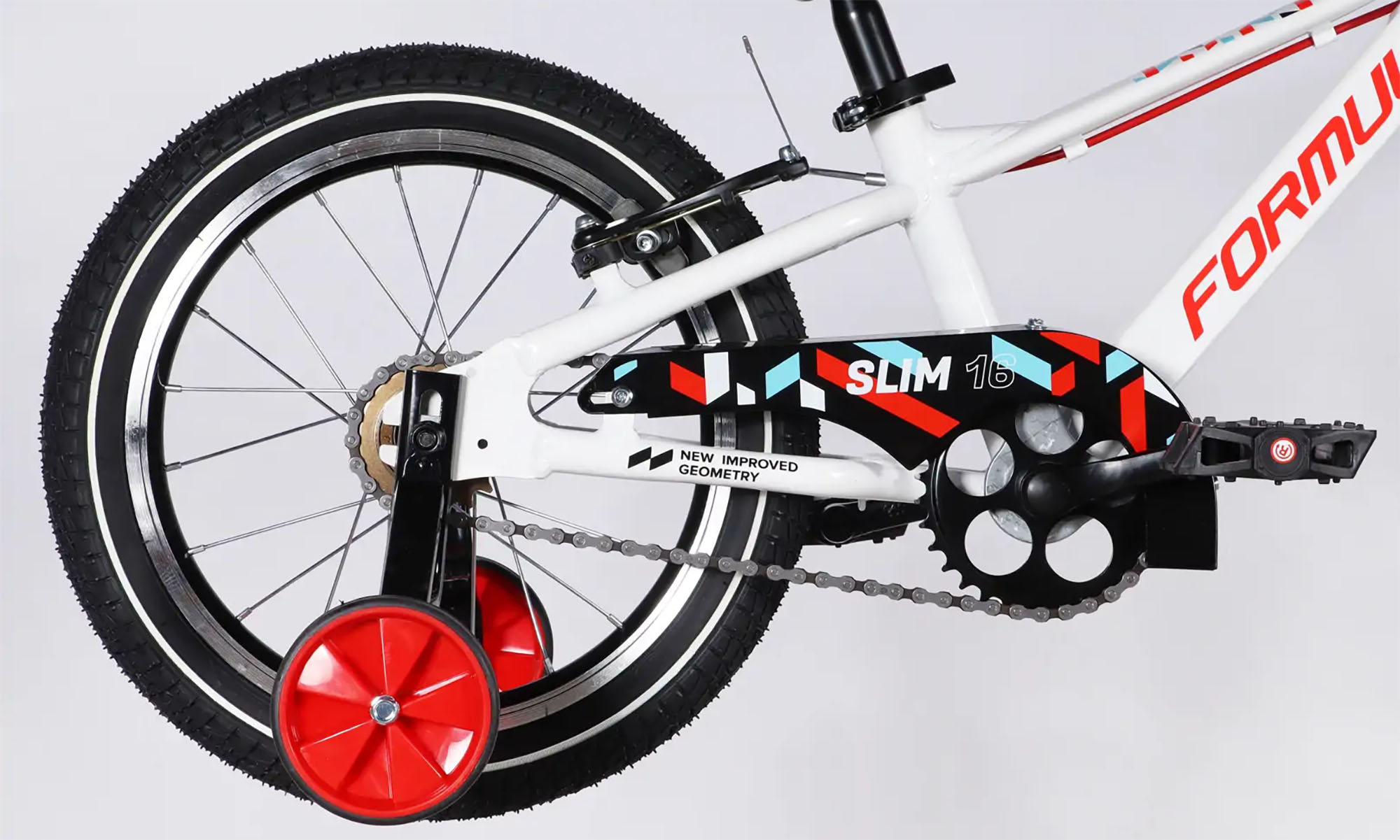 Велосипед Formula Kid SLIM Vbr FR 16", розмір XXS, рама-8,5", рік 2026, білий з червоним 3 Велосипед Formula Kid SLIM Vbr FR 16", розмір XXS, рама-8,5", рік 2026, білий з червоним 3