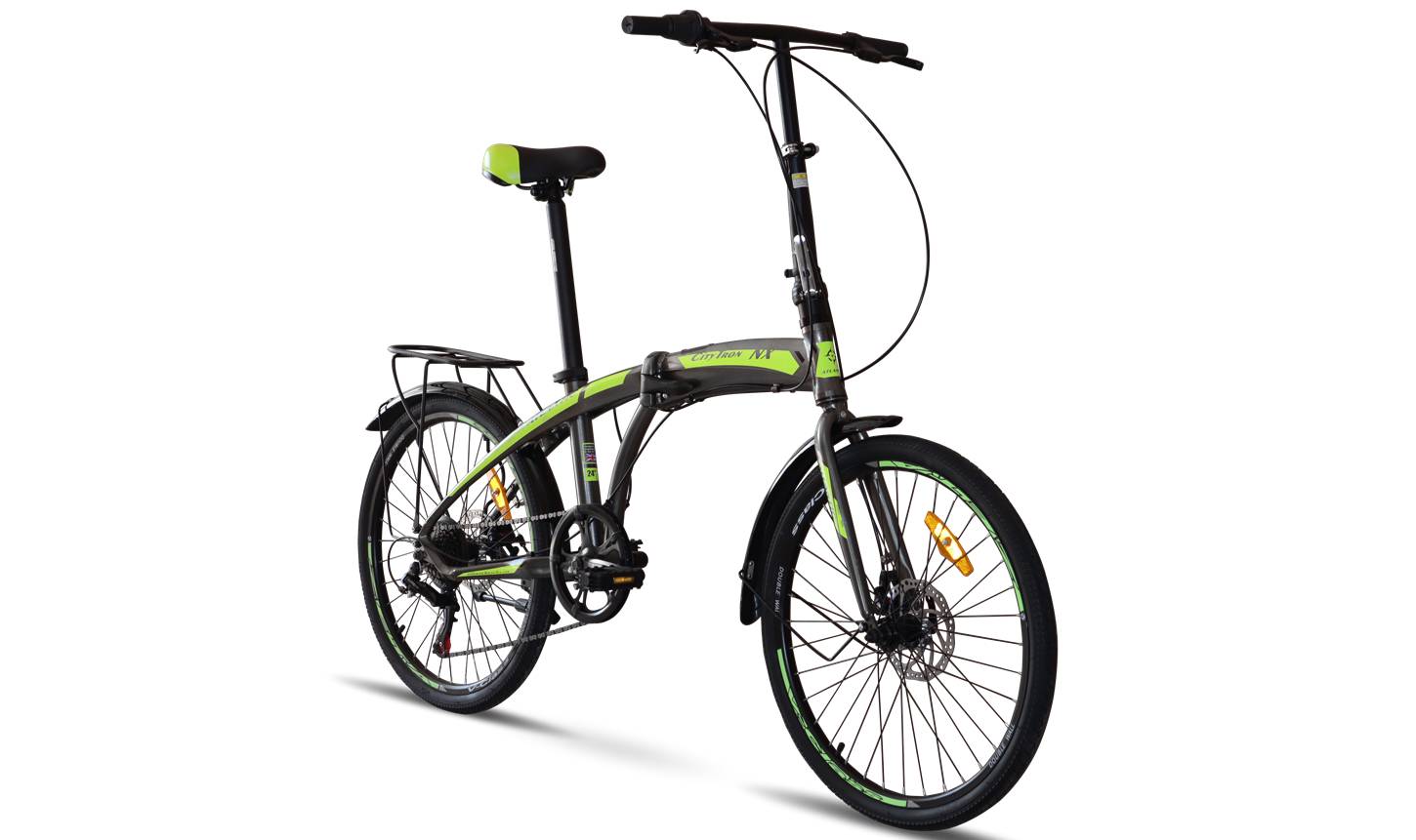 Фотография Велосипед Atlantic Citytron NX 24" размер М 2023 Серо-зеленый 3