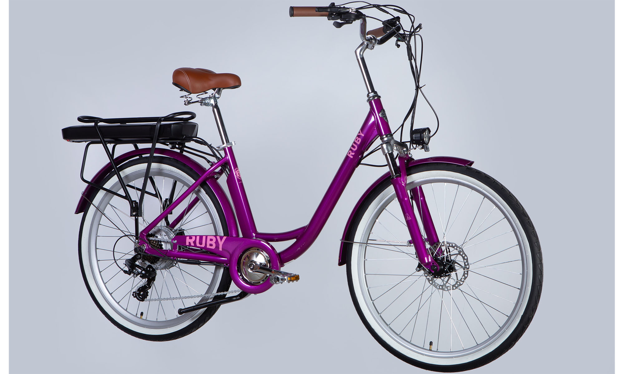 Велосипед с электроприводом Dorozhnik eRUBY DD FR 26", размер M, рама-17", 36B, 17.5А*ч, 500Вт, год 2025, пурпурный 4