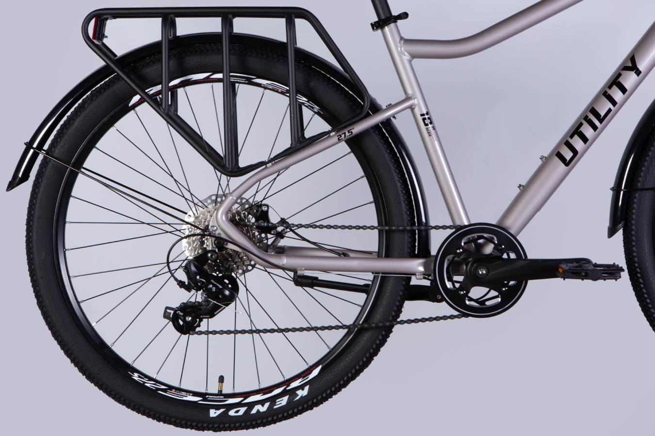Велосипед Dorozhnik UTILITY DD CS 27.5", размер M, рама 18,5", 2025, серый  7