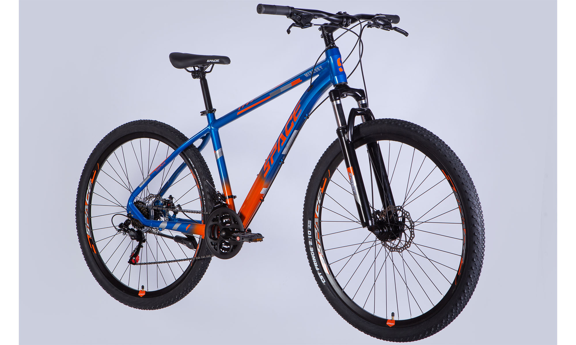 Велосипед SPACE MERCURY DD FR 29", розмір M, рама 18", 2025, синьо-помаранчевий (матовий) 7