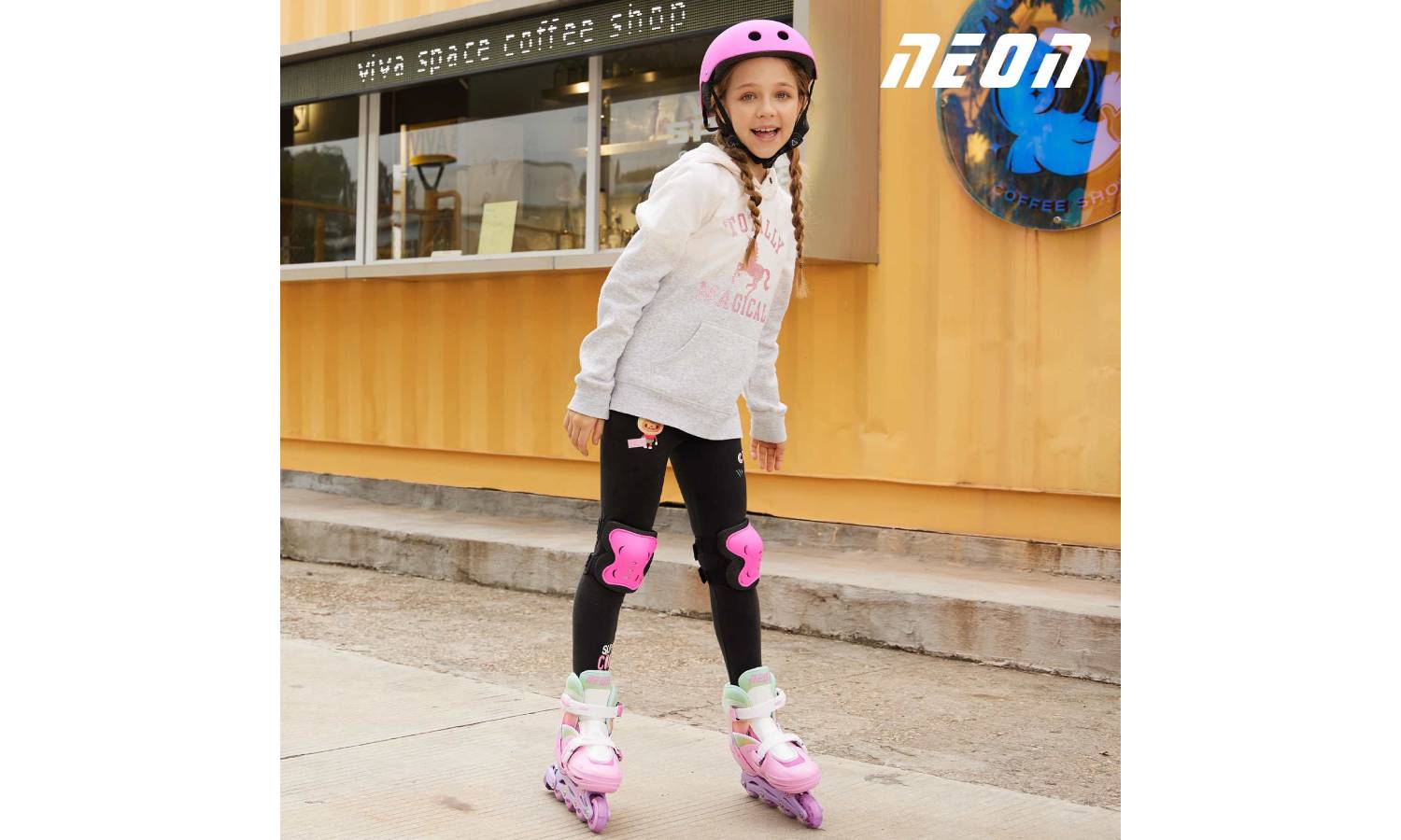 Роликовые коньки Neon Combo, размер 34-37, радуга 9