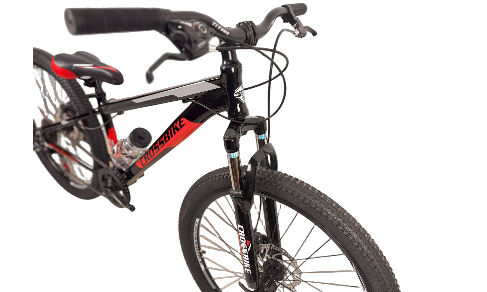 Велосипед Crossbike Dragster Susp 26", розмір XS, рама 13", рік 2025, Чорний-Червоний 3