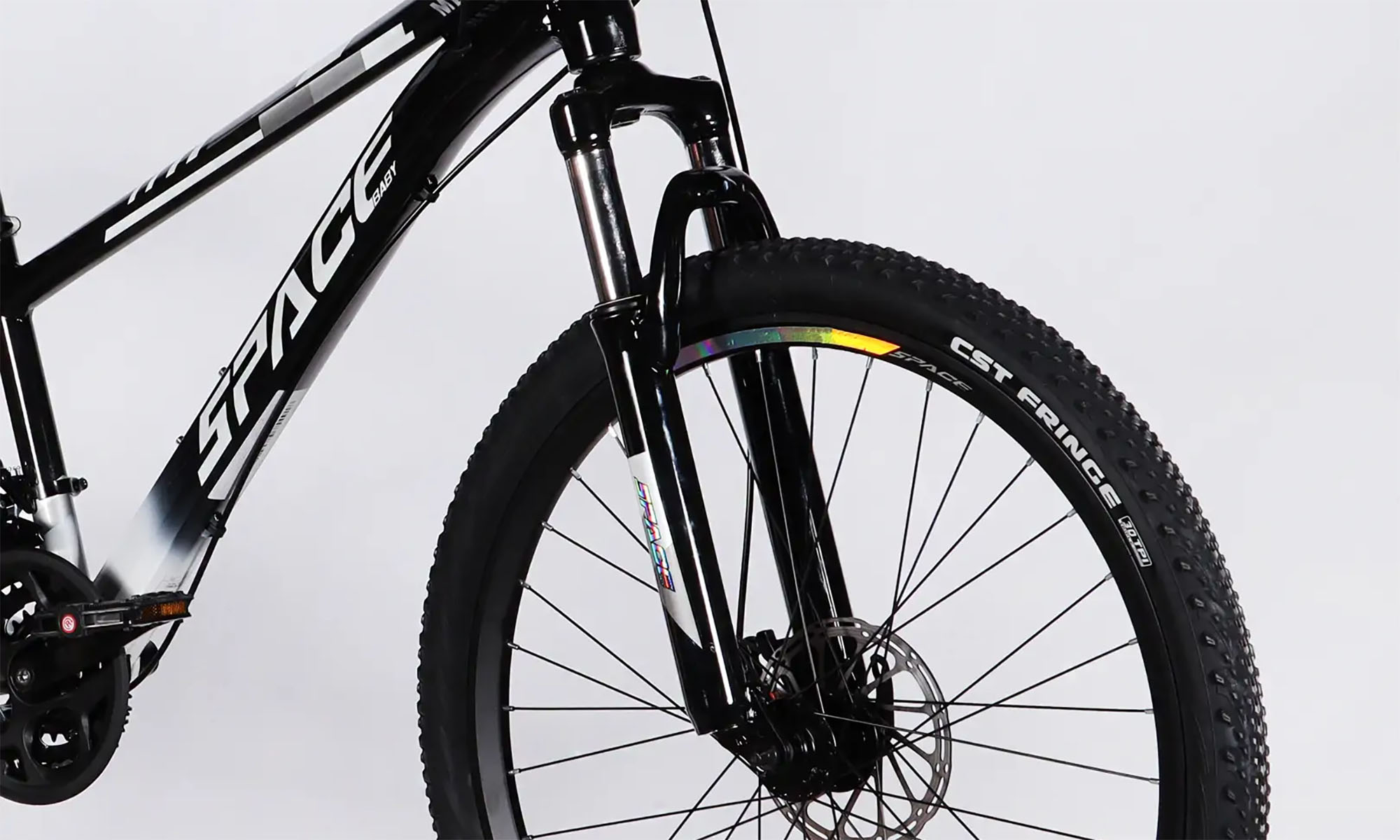 Велосипед SPACE MERCURY DD FR, 26", розмір XS рама-13", рік 2026, чорно-білий 2 Велосипед SPACE MERCURY DD FR, 26", розмір XS рама-13", рік 2026, чорно-білий 2
