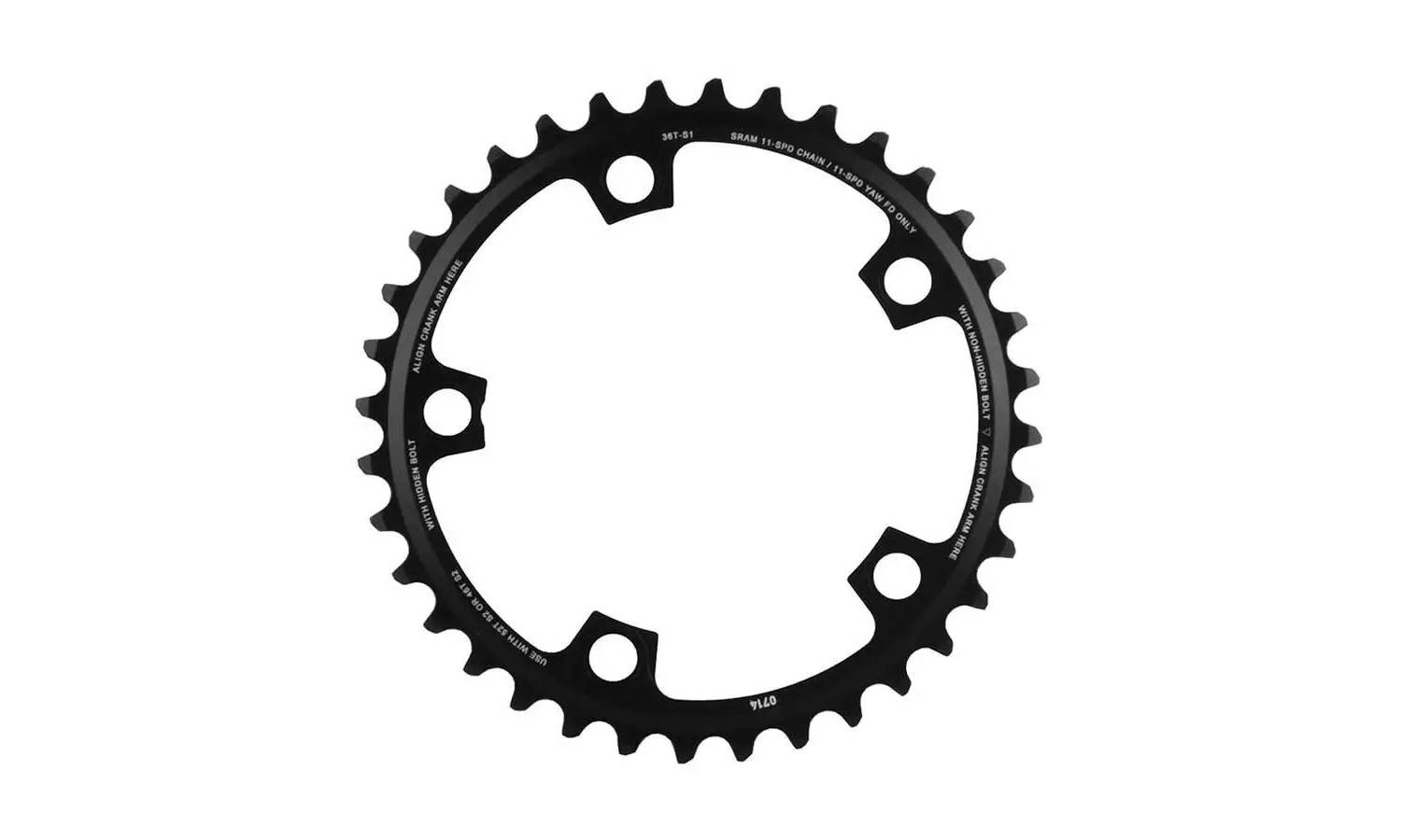 Фотографія Зірка Sram X-Glide CRING ROAD 36T 11S S1 110 AL3 BTBLK