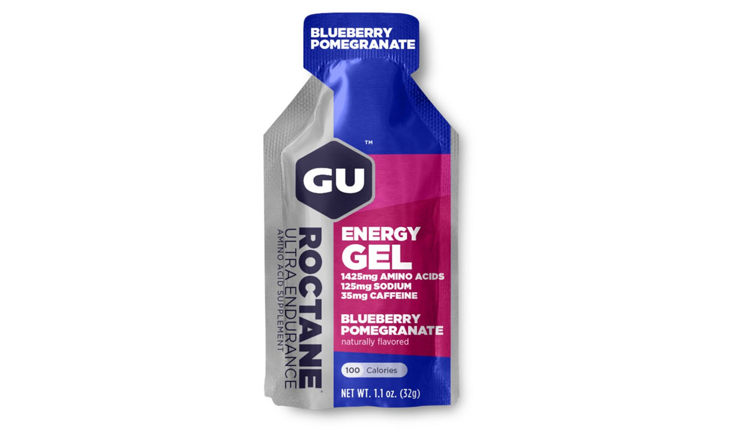 Фотография Энергетический гель GU Energy ROCTANE Ultra Endurance Blueberry Pomegranate, 32 г (35 мг кофеина)