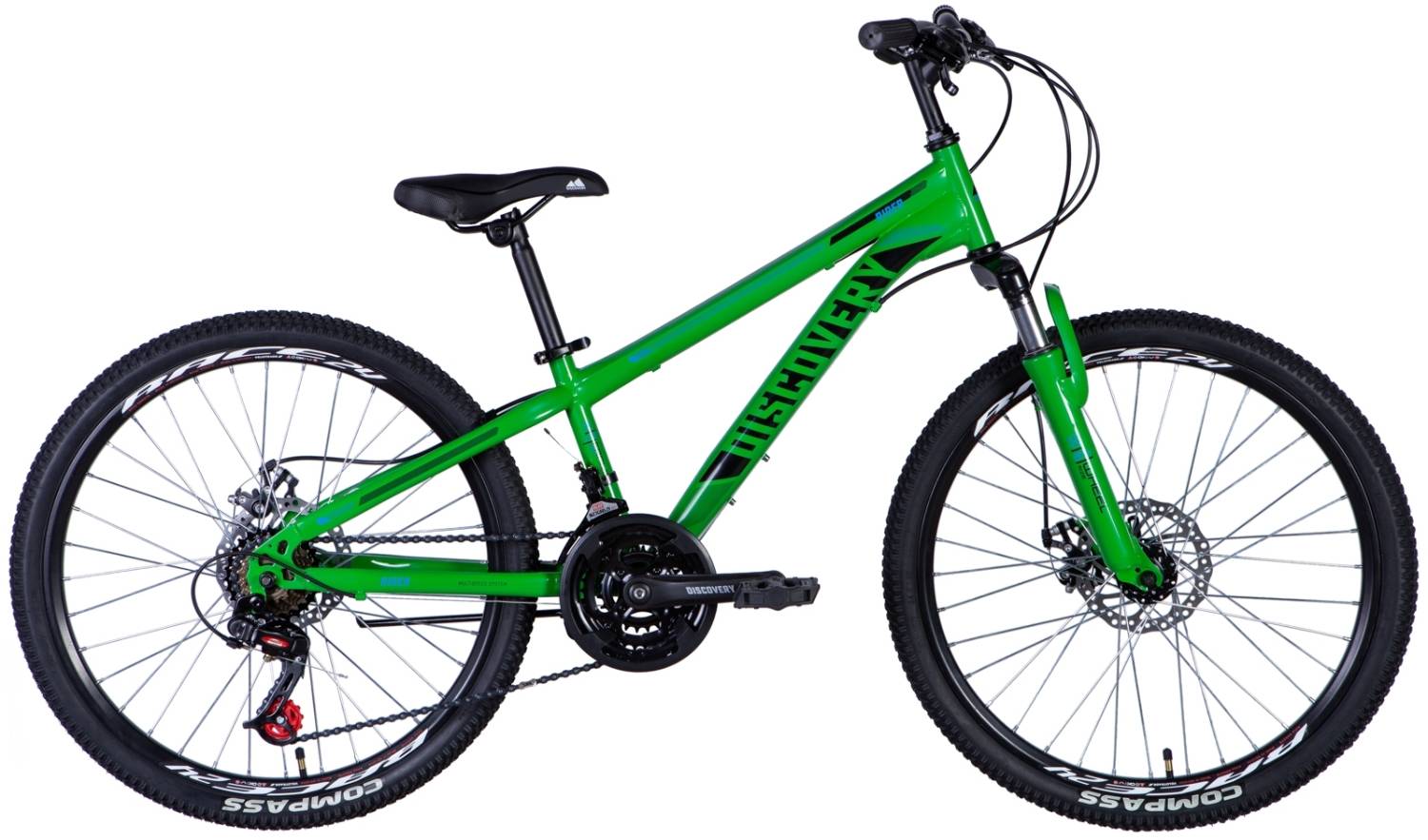 Фотографія Велосипед Discovery RIDER AM DD 24" розмір XXS рама 11,5 2024 Зелений