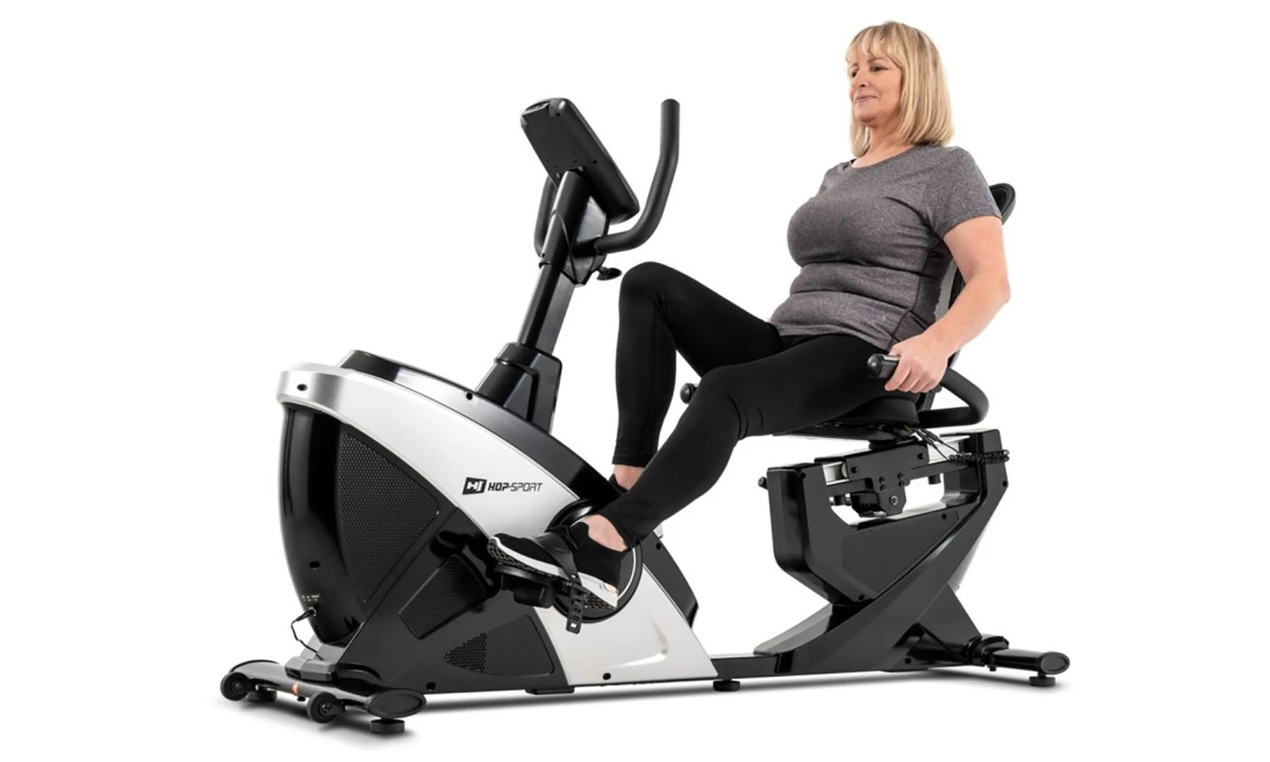 Горизонтальный велотренажер Hop-Sport HS-070L Helix iConsole+ Белый 10