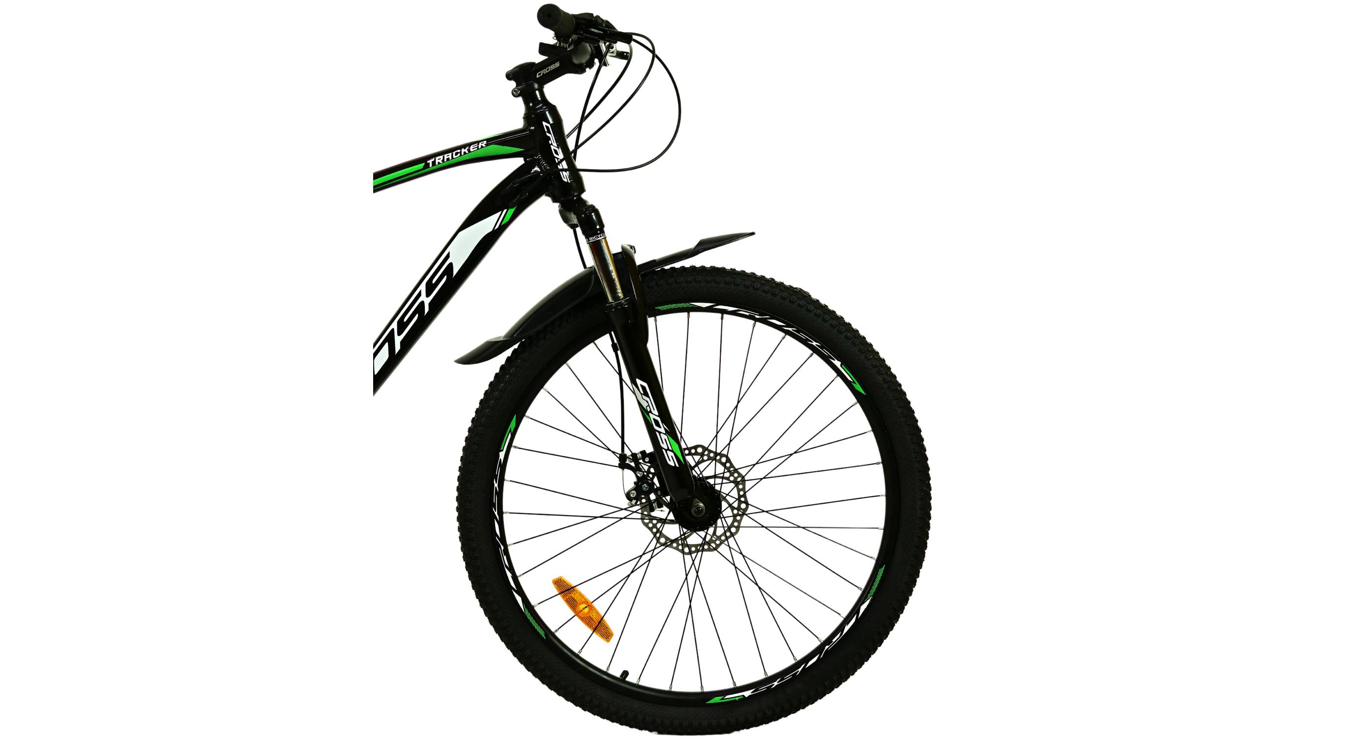 Велосипед CROSS Tracker 27.5", размер M рама 17" (2023), Черный-Зеленый 4