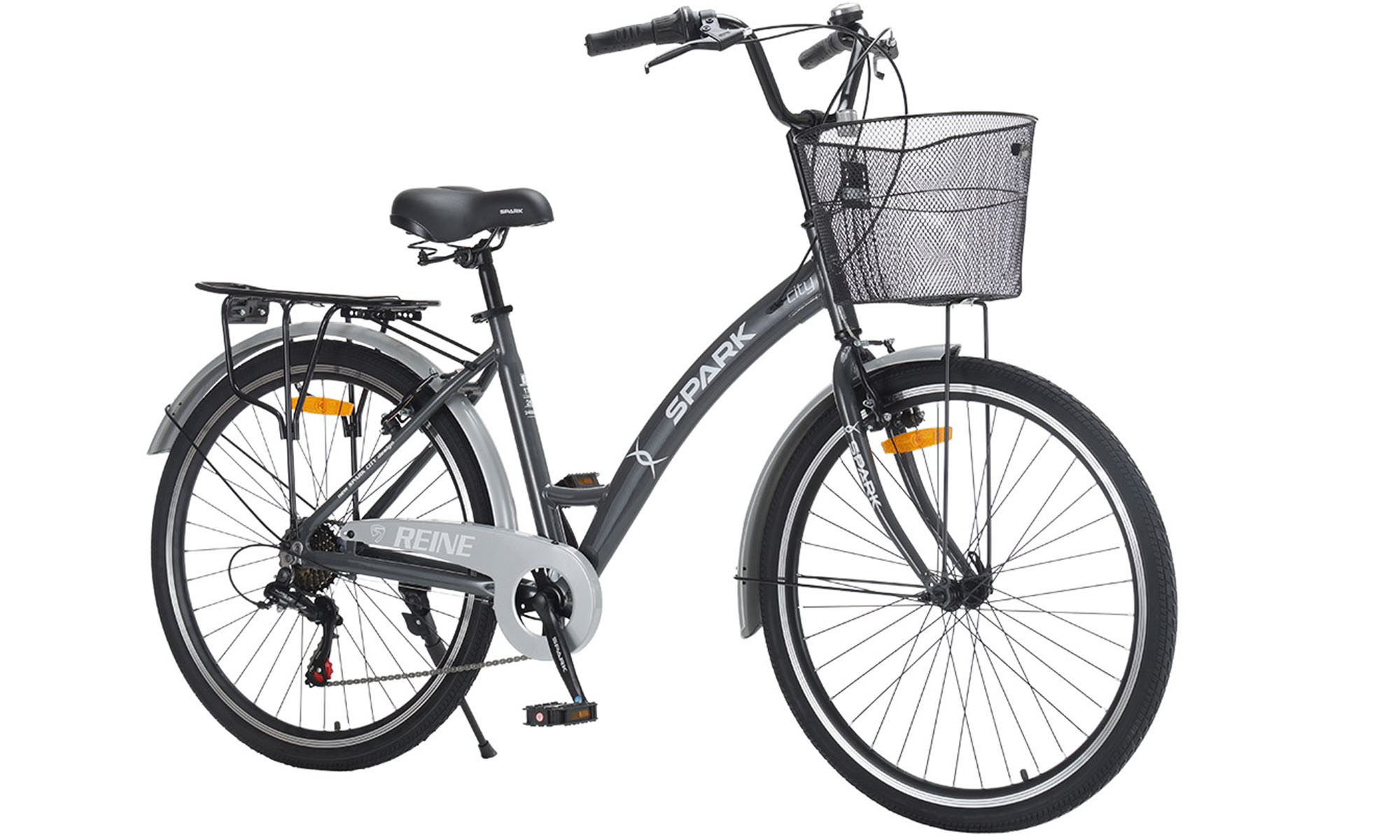 Велосипед SPARK CITY REINE 26", размер M, рама 17", год 2026, темно-серый 2