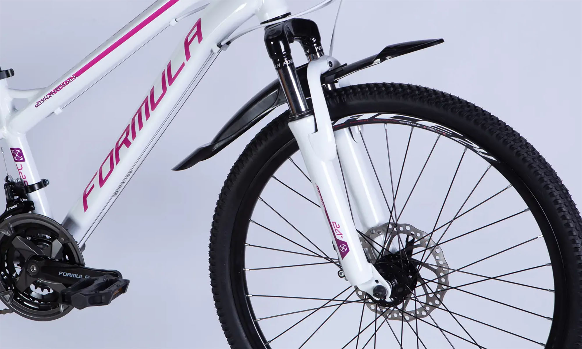 Велосипед Formula BLACKWOOD DD FR 24", размер XS, рама 12,5", год 2026, бело-розовый 2