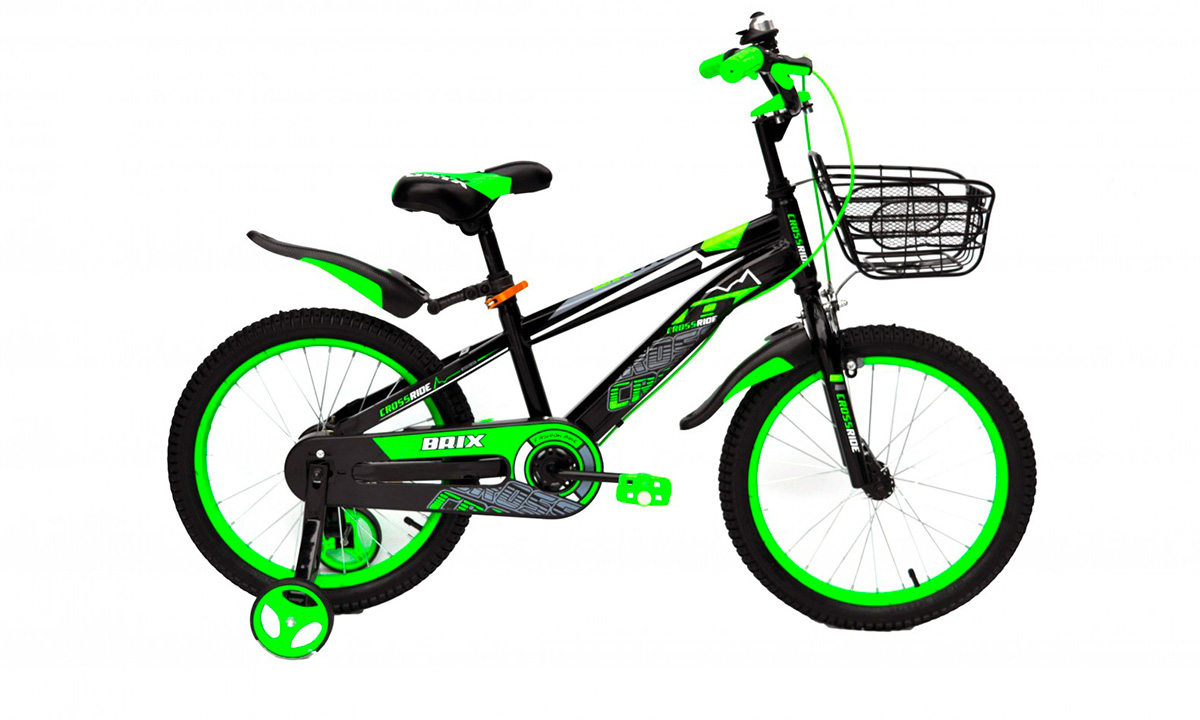 Фотографія Велосипед CROSSRIDE BRIX 18" Чорно-зелений