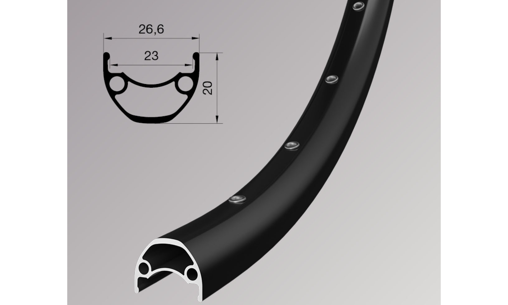 Обод Remerx ROCKY 23, 29'', 622x23, 36 отв., FV, пистонированный, чорний анодированный, E-Bike, бескамерный 