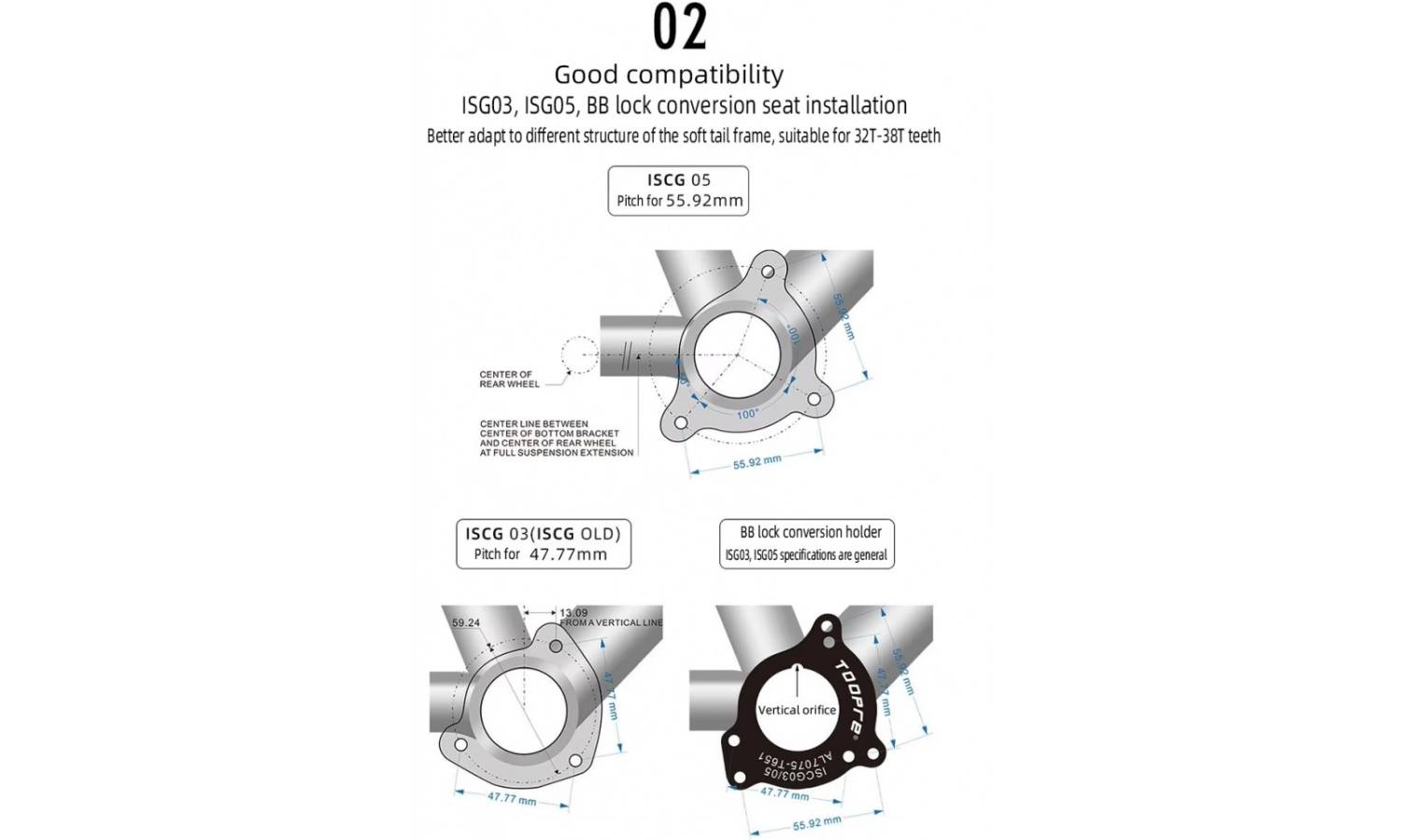 Заспокоювач ланцюга Toopre, 32-38T з захистом 3 Заспокоювач ланцюга Toopre, 32-38T з захистом 3