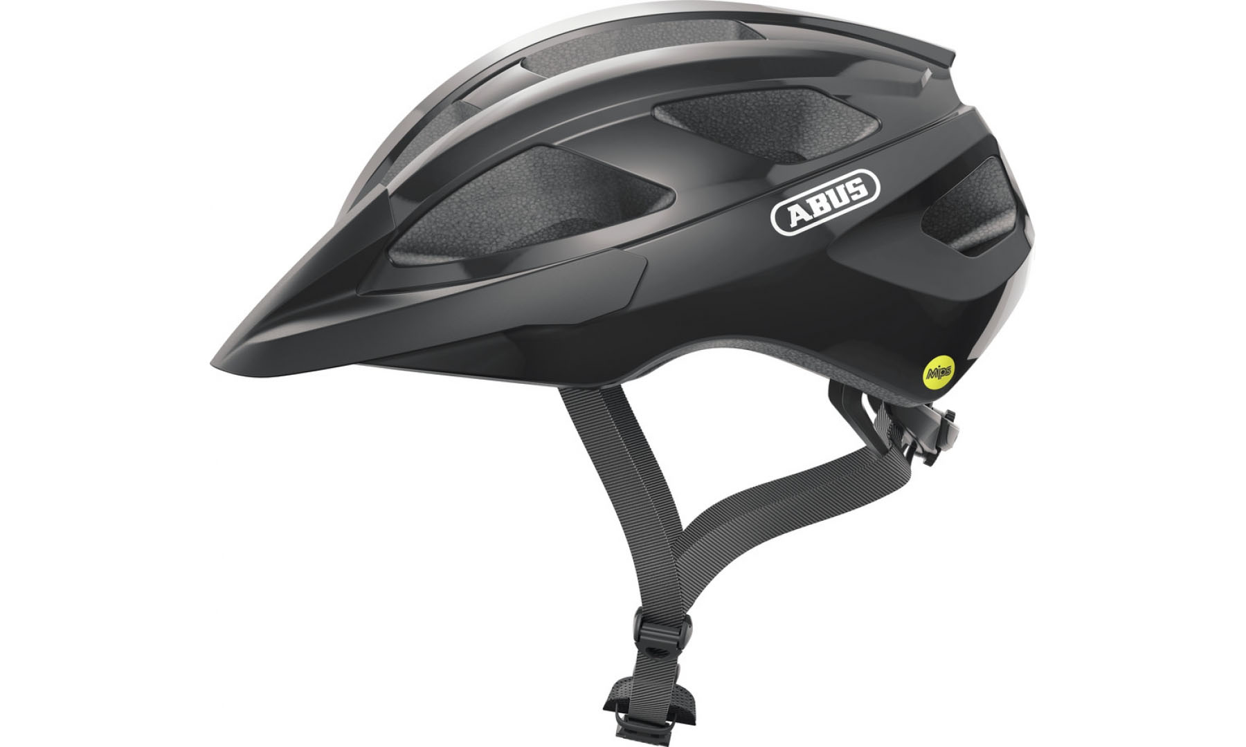 Велошлем спортивный ABUS MACATOR MIPS shiny black, размер M (52-58 см), глянцевый черный 