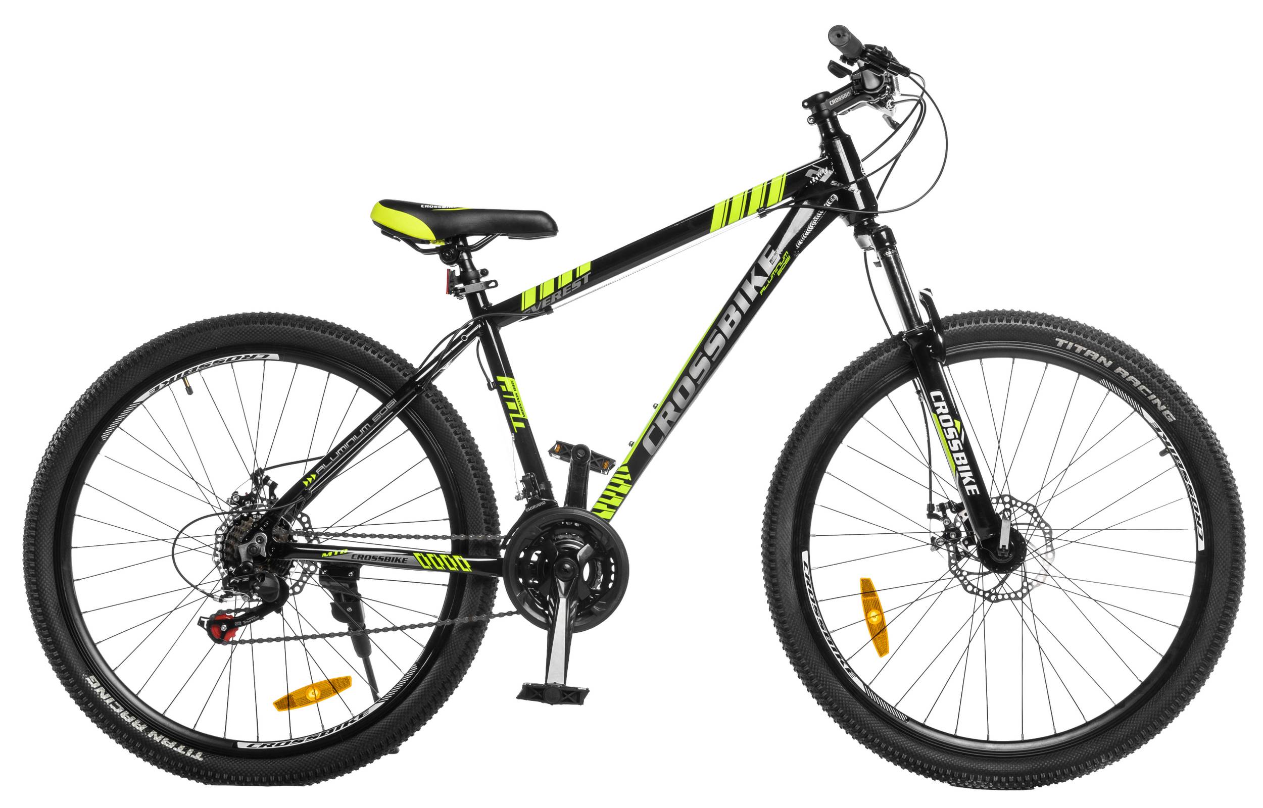 Фотографія Велосипед CrossBike Everest 27,5" розмір М рама 17 2022 Чорний-Жовтий