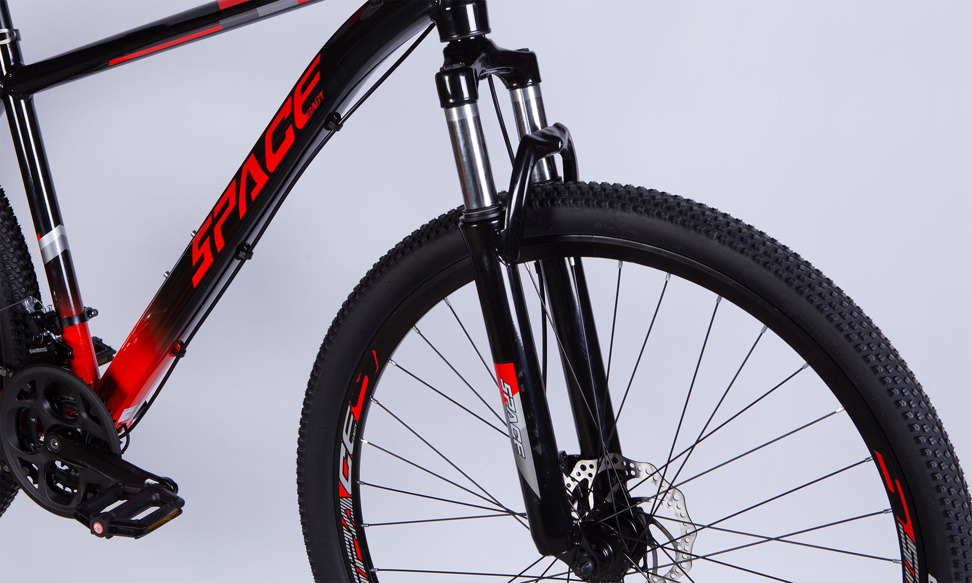 Велосипед SPACE MERCURY DD FR 29", размер L, рама-20", год 2026, черно-красный 5