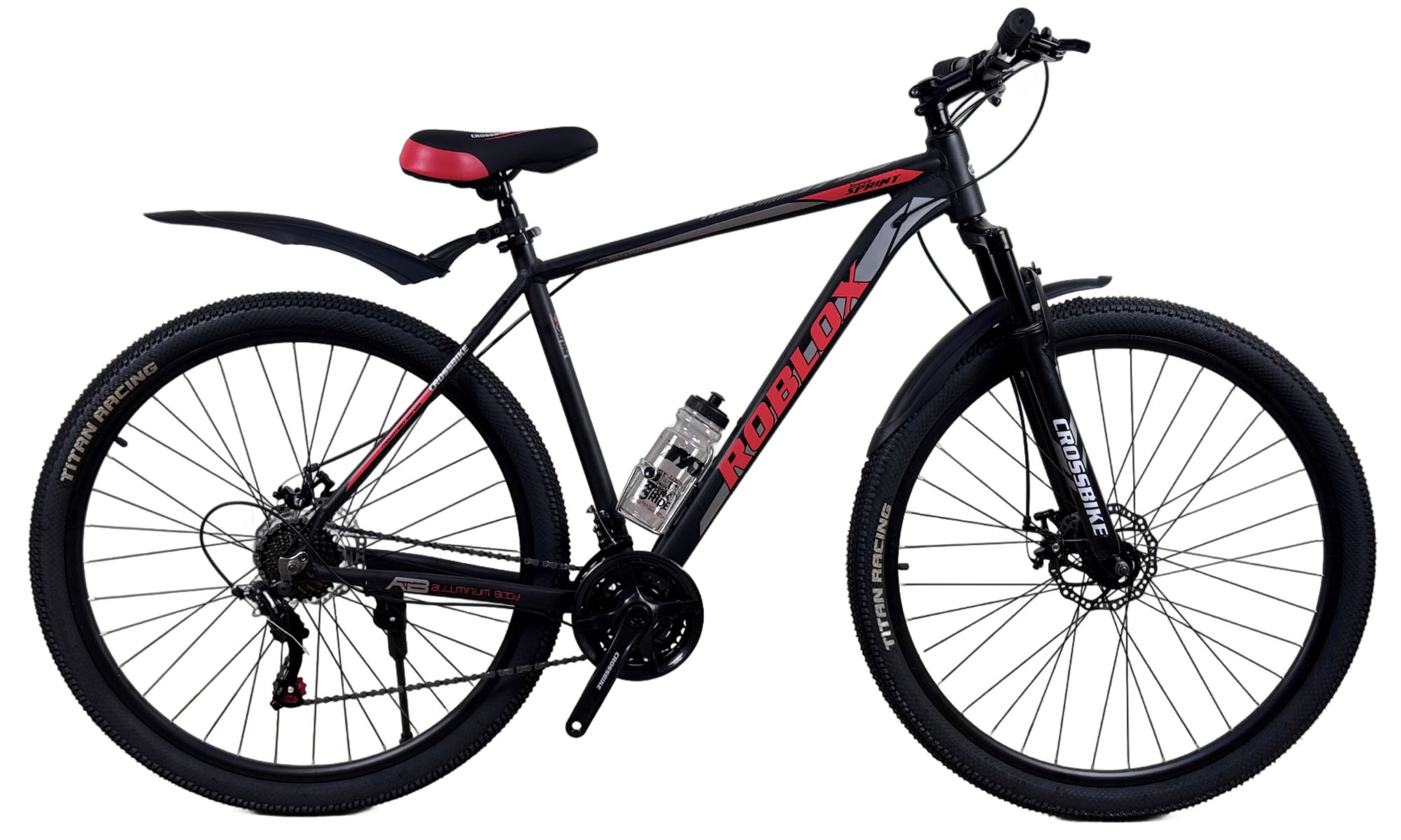 Велосипед CrossBike Roblox 29", размер L, рама 19", год 2026, Черный-Красный Велосипед CrossBike Roblox 29", размер L, рама 19", год 2026, Черный-Красный
