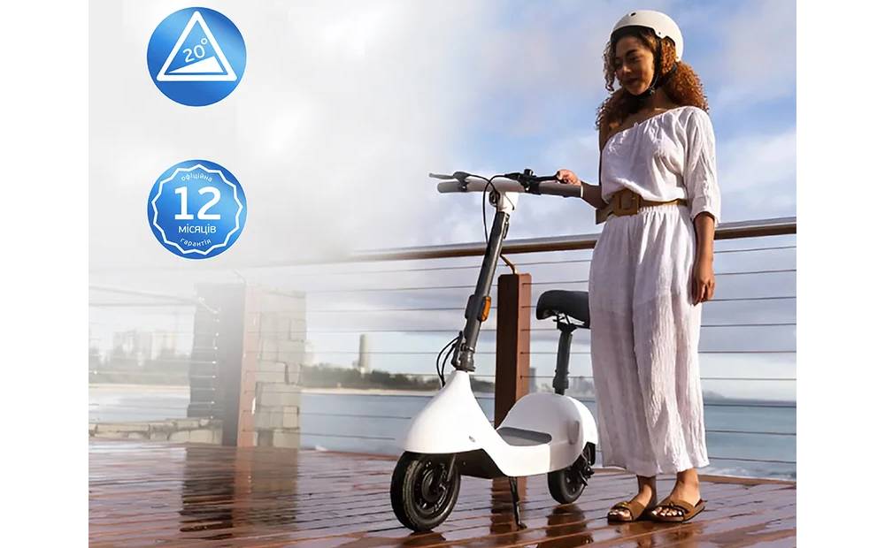 Электросамокат с сидением OKAI Ceetle PRO EA10C 10" 350(900)W, 25Km/h, 10,4Ah, NFC, App, белый 14 Электросамокат с сидением OKAI Ceetle PRO EA10C 10" 350(900)W, 25Km/h, 10,4Ah, NFC, App, белый 14