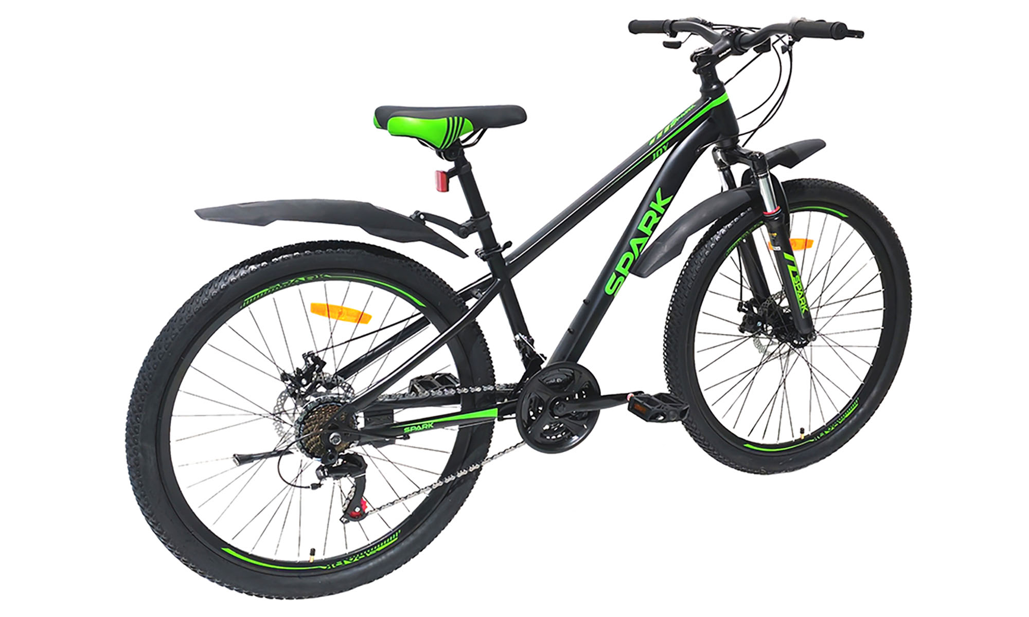 Велосипед SPARK JOY 26", размер XS, рама 13", 2025, черный с зеленым 2