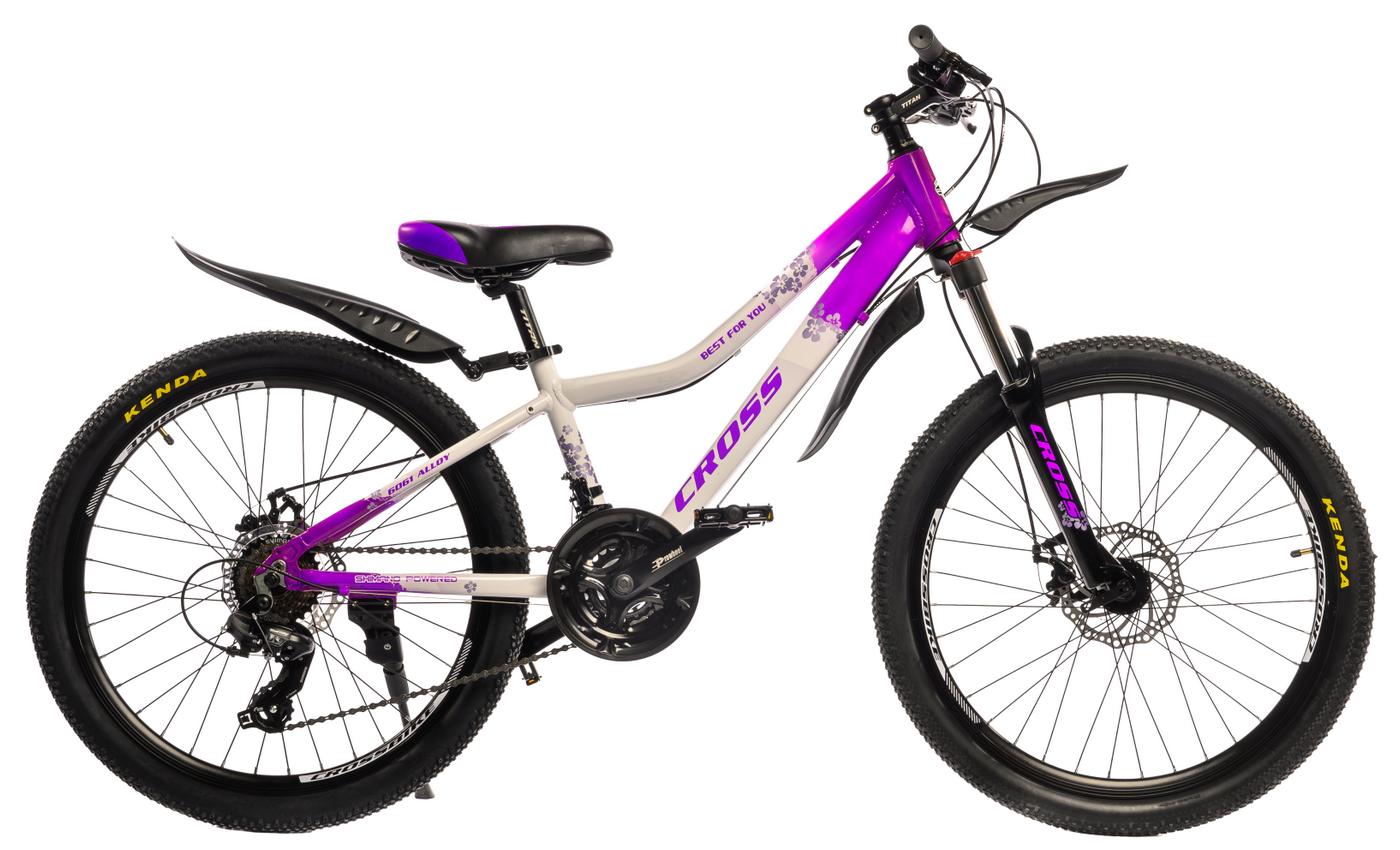 Фотография Велосипед Cross Milano 24" размер XXS рама 12 2022 Фиолетово-белый