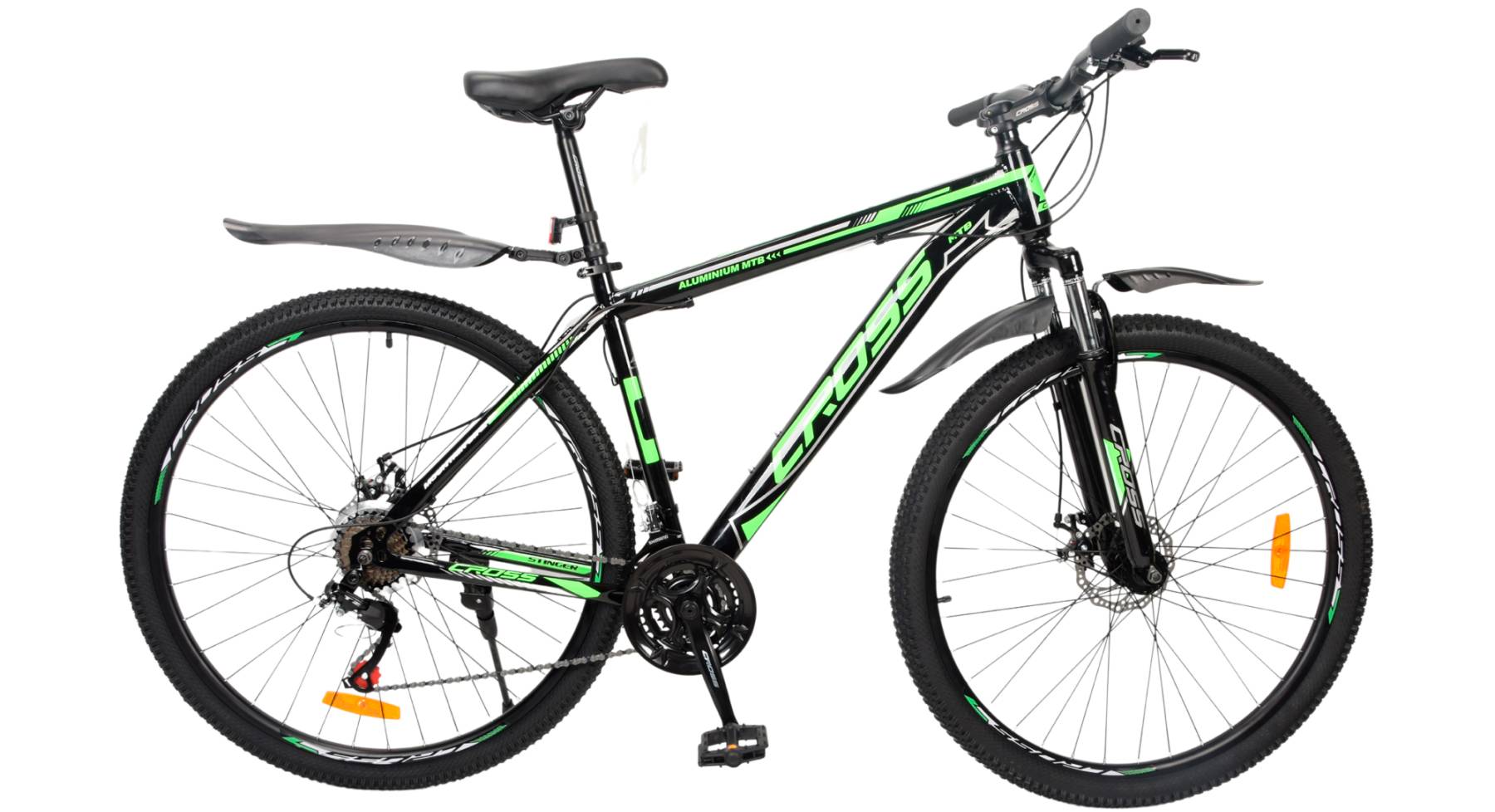 Фотографія Велосипед CROSS Stinger 27.5", розмір M рама 18" (2023), Чорно-зелений